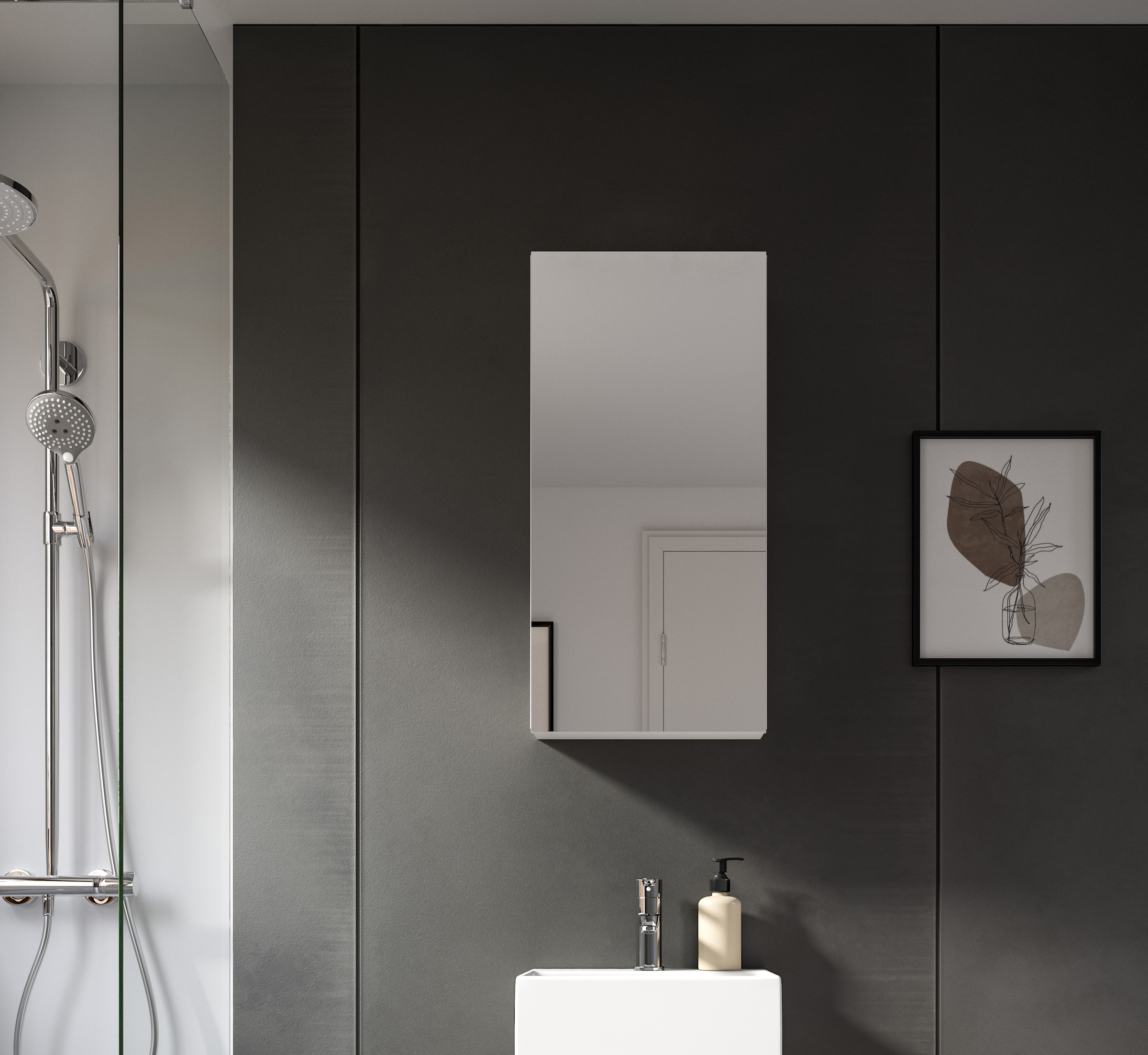 welltime Spiegelschrank »BIEL, TOPSELLER!, Breite 38 cm, 1 Tür, 2 Einlegeböden, 3 Fächer« 1 Stk. tlg. Badmöbel, Badschrank, Schrank, Wandschrank, Bad, Badezimmer