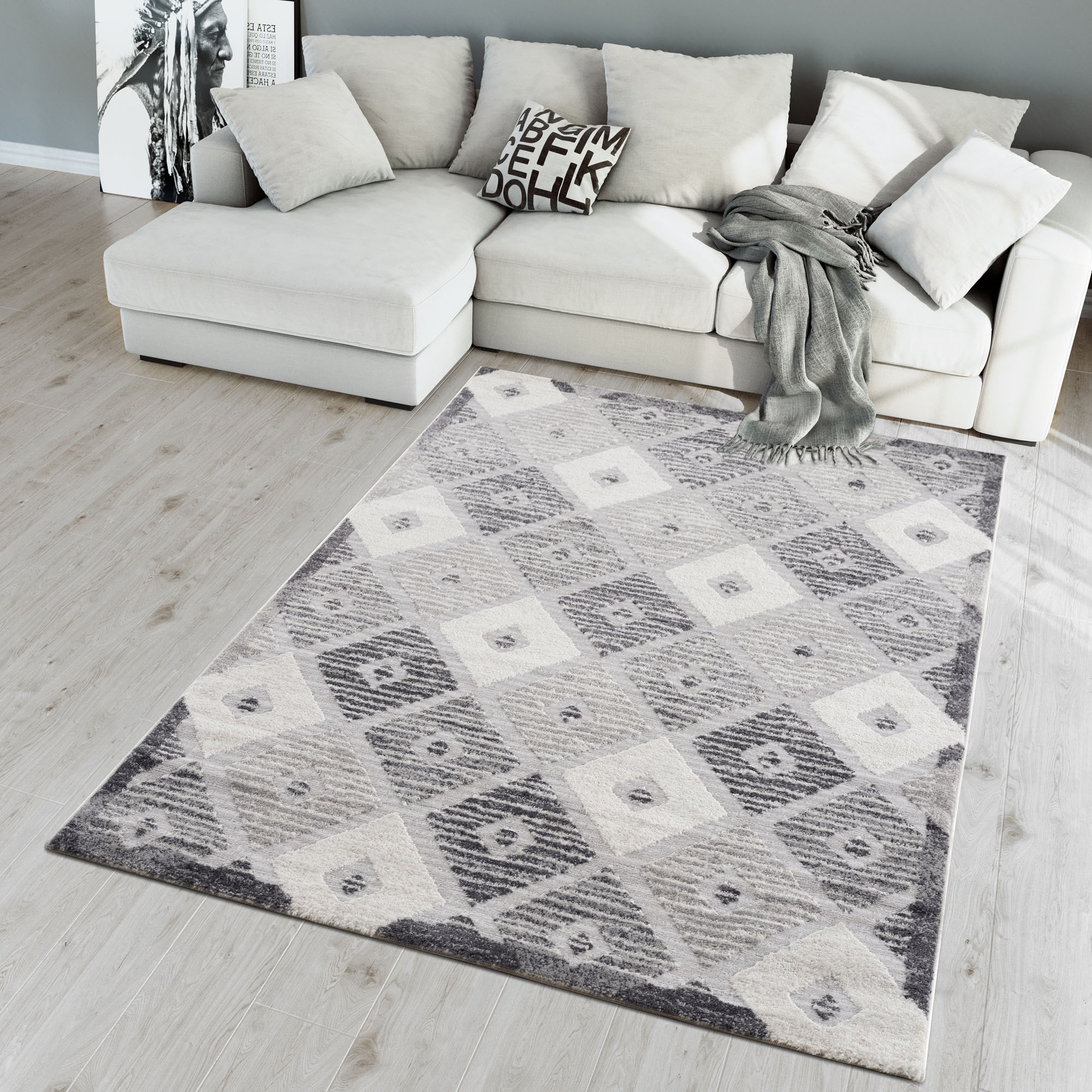 Sanat Teppich »Evra 7003« rechteckig 22 mm Höhe Wohnzimmer, Kurzflor, modern, auch als Läufer