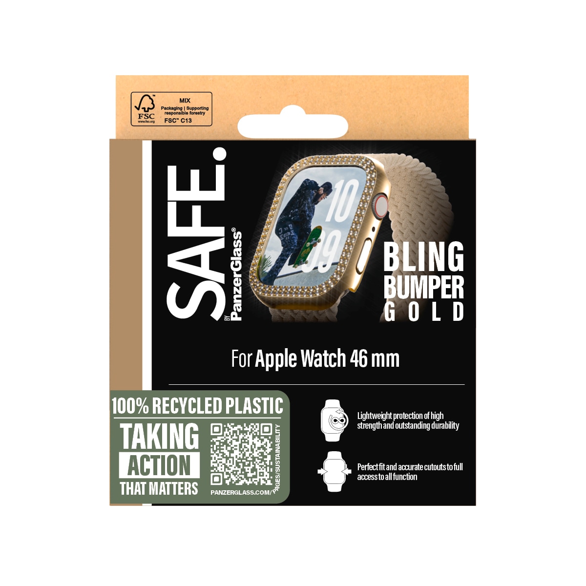 SAFE by PanzerGlass Handyhülle »Bling Bumper für Apple Watch 10 46mm« Backcover, Schutzhülle, Handyschutzhülle, Case, Schutzcase, stossfest