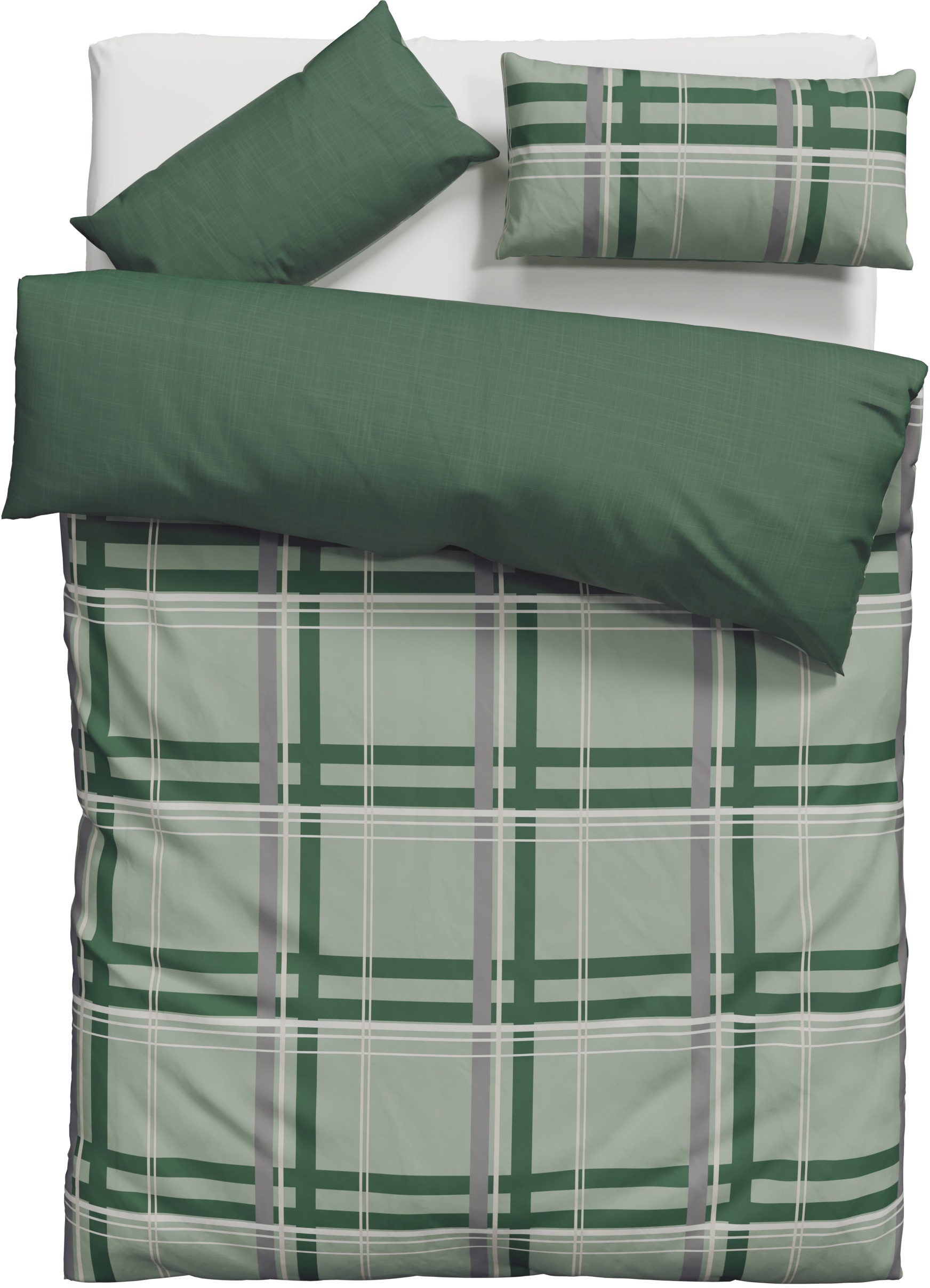 GOODproduct Wendebettwäsche »Talin« 2 Stk. ab Gr. 135x200, 100% Baumwolle, Karo-Design, Marke H.I.S. by GOODproduct