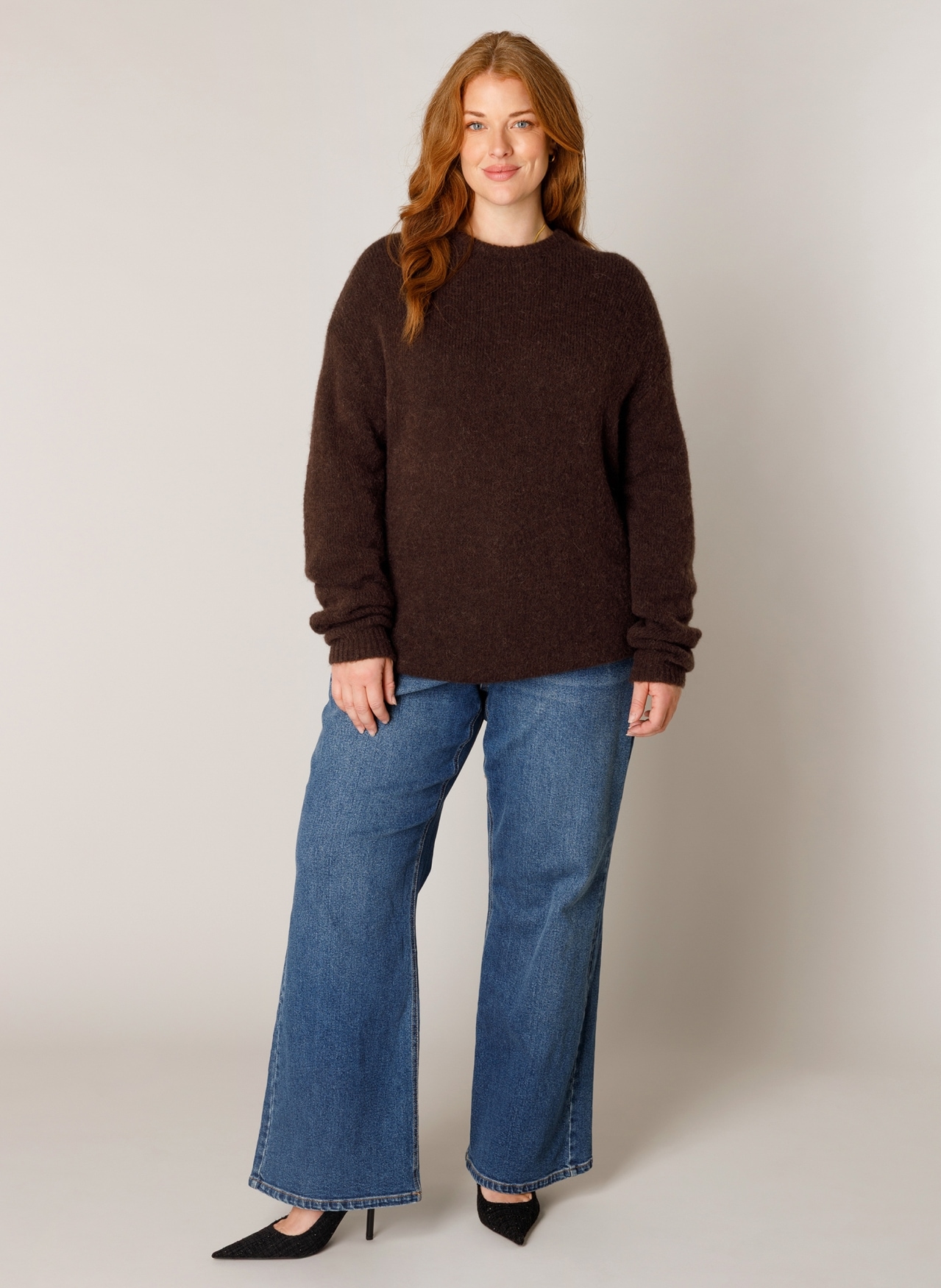 Base Level Curvy Strickpullover »Yanara« mit Wolle und Elasthan