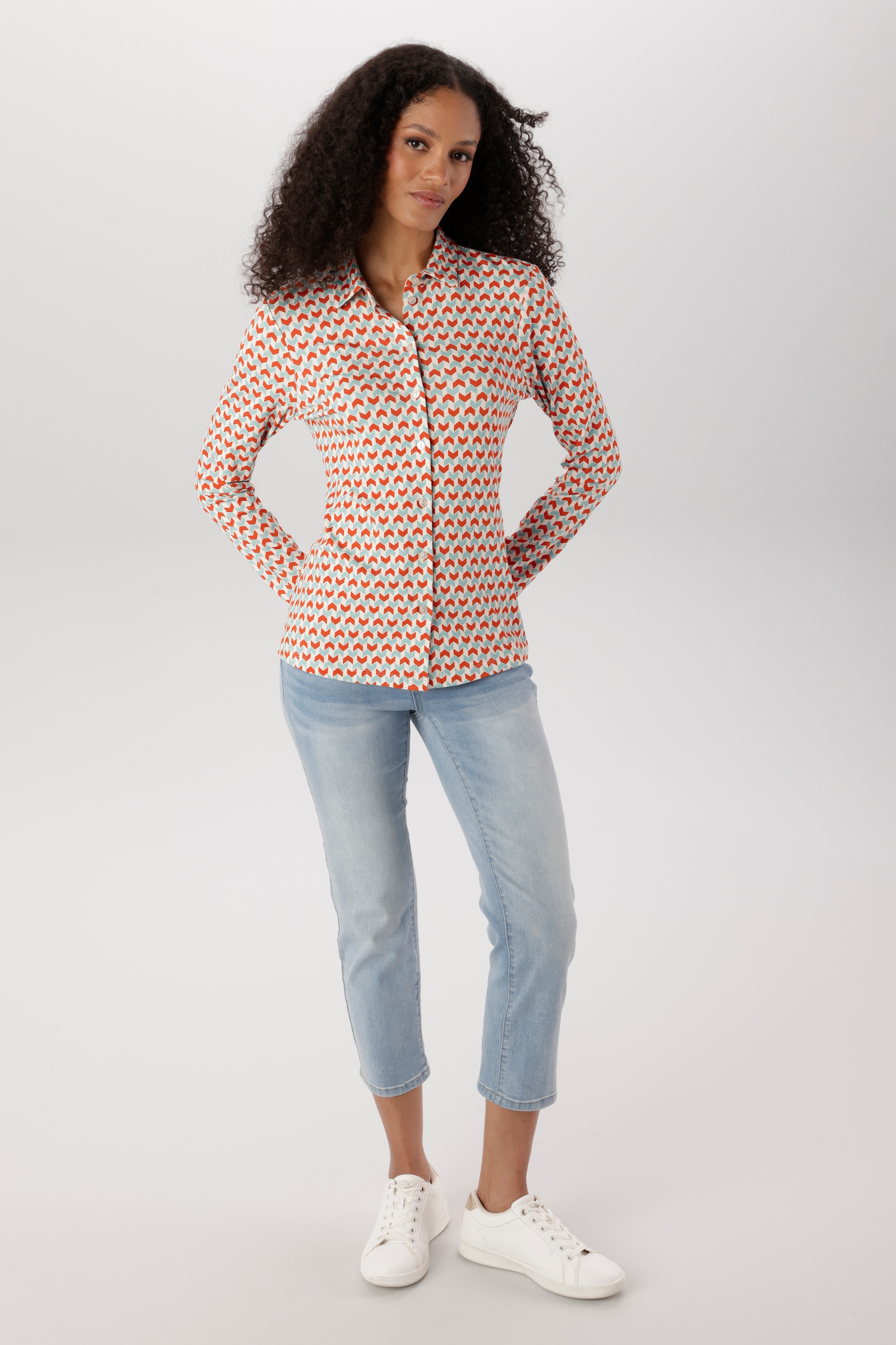 Aniston SELECTED Blouse chemise avec motif rétro graphique extravagant - NOUVELLE COLLECTION