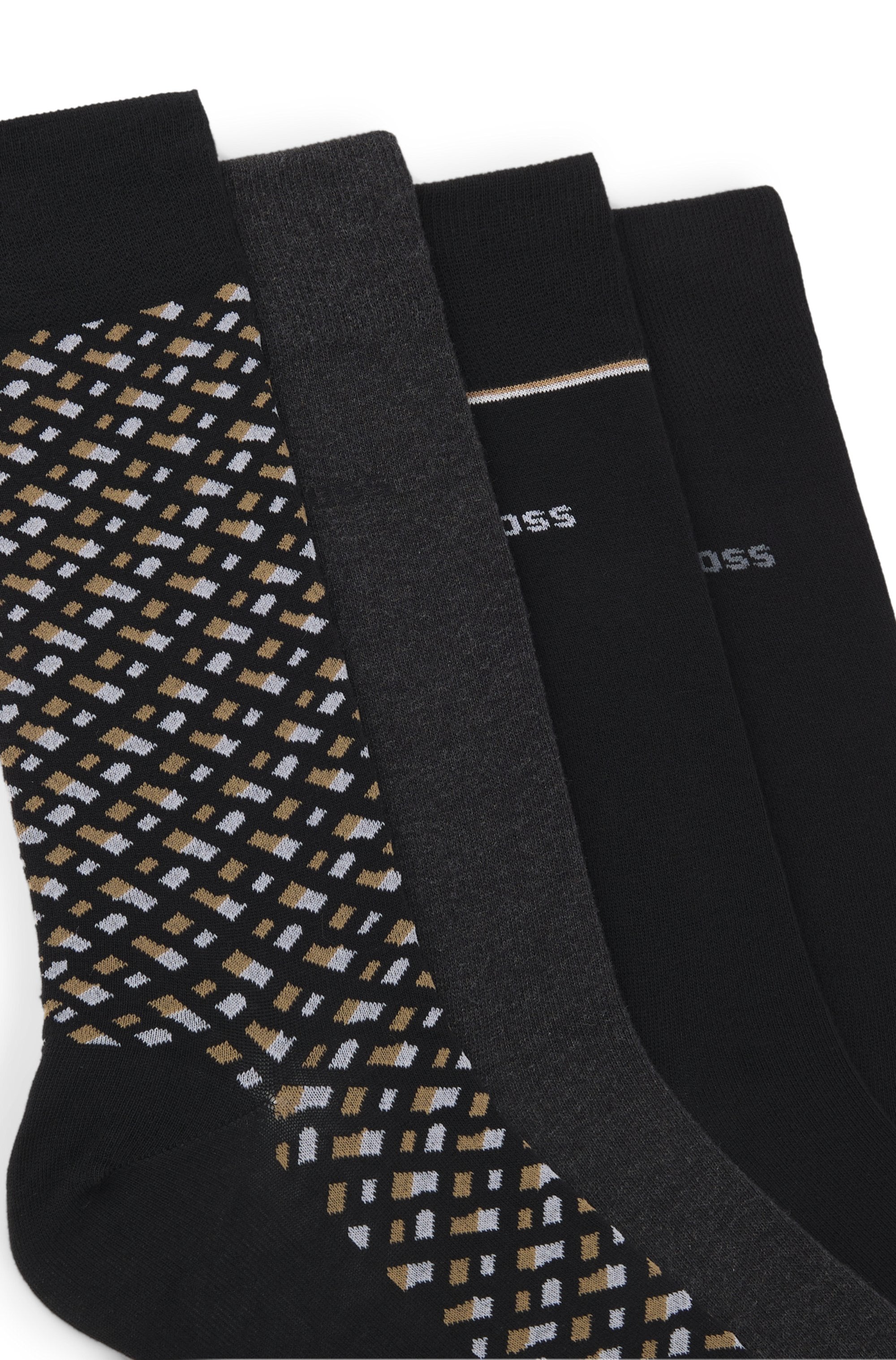 BOSS Chaussettes d'affaires Packung, 4, 4 Couple tlg. mit BOSS Logo