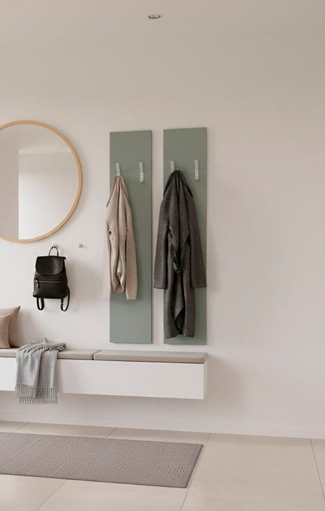 borchardt Möbel Garderobenpaneel »Vaasa, platzsparende Wandgarderobe mit 6 Kleiderhaken« 2 Stk. tlg.