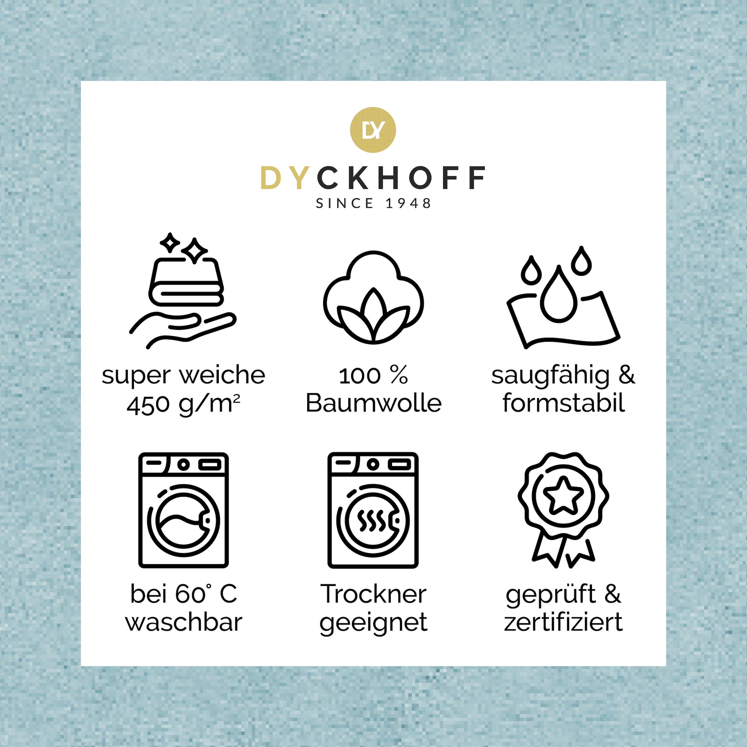 Dyckhoff Drap de douche »Pure Natural Uni« BIO Baumwolle, GOTS