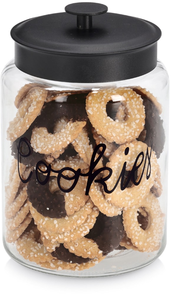 Zeller Present Bocal à provisions »"Cookies" mit Metalldeckel« Bocal à biscuits, hermétique