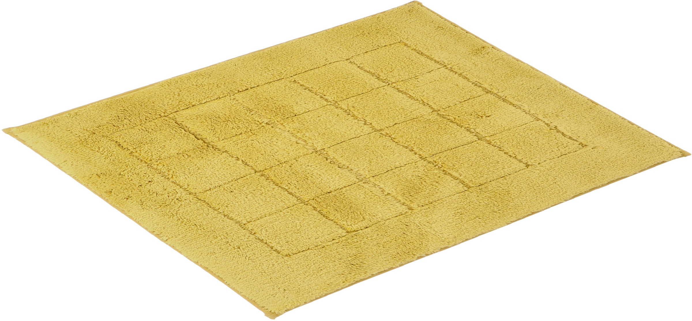 Vossen Tapis de bain »Exclusive« Höhe 20 mm revêtement antidérapant compatible chauffage au sol tapis de bain, couleurs unies, motif carreaux, effet relief, coton pur