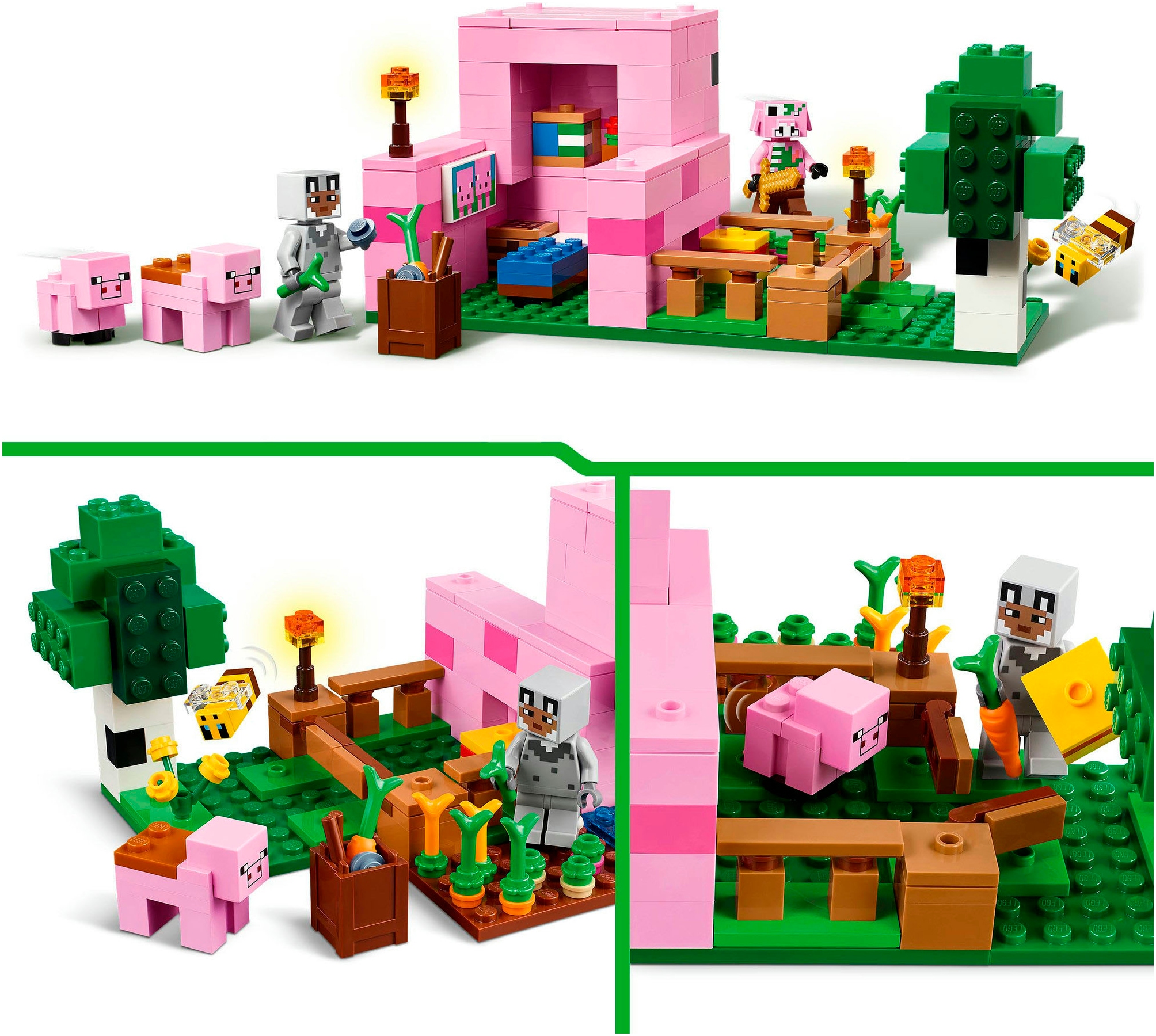 LEGO® Konstruktionsspielsteine »Das Babyschwein-Haus (21268), LEGO Minecraft« Made in Europe