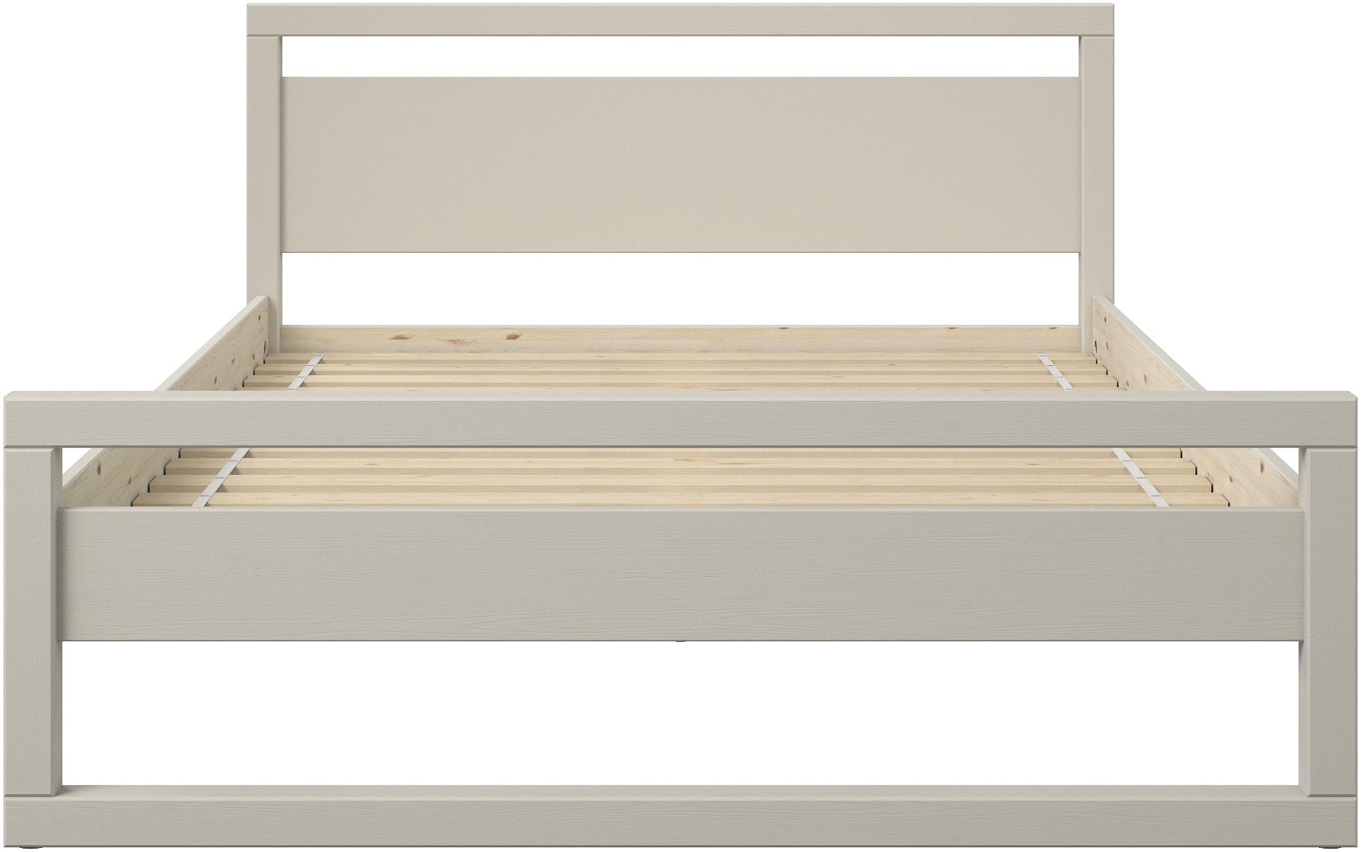 GOODproduct Lit en bois massif »Wellow , Kaschmir-Beige-Beige, Kiefer, inklusive Lattenrost« Nordique-moderne, supporte jusqu’à 180 kg, FSC® & Fabriqué en Europe