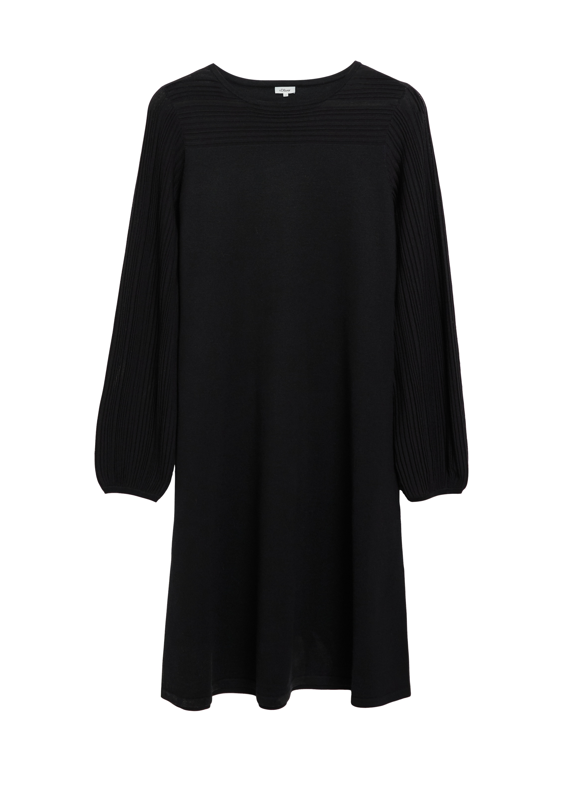 s.Oliver BLACK LABEL Robe en tricot mit Langarm, in knieumspielender Länge, atmungsaktiv, elastisch