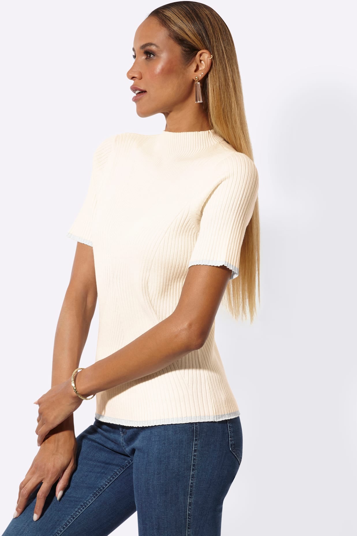 creation L Pull en tricot »Stehkragen-Pullover«