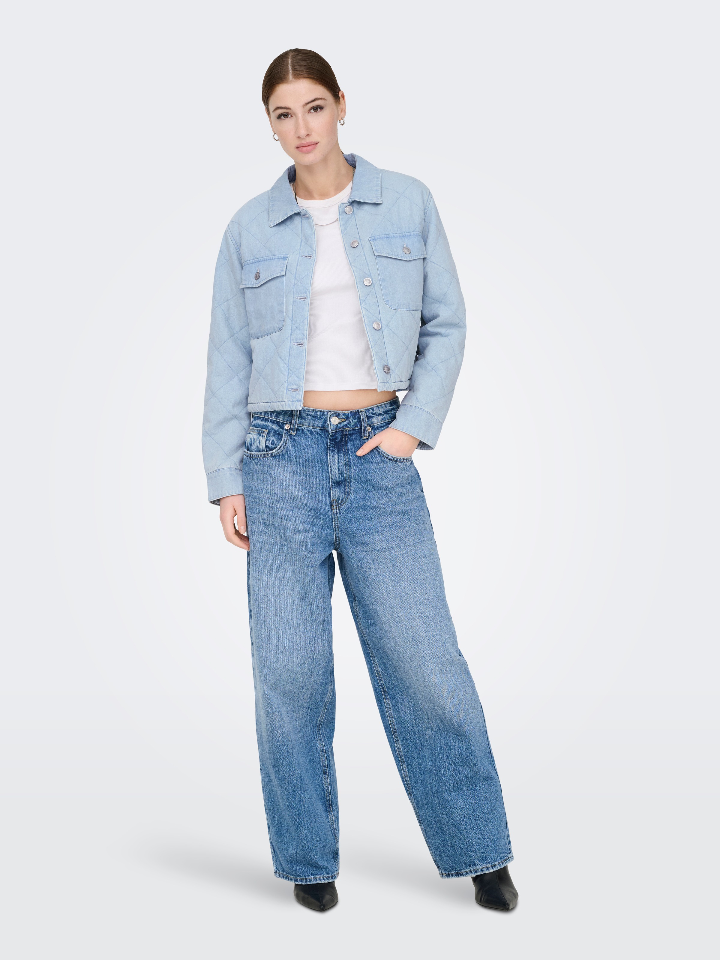 ONLY Kurzjacke »ONLMIST WASHED QUILT JACKET CC OTW« im Denim Look mit gesteppter Optik