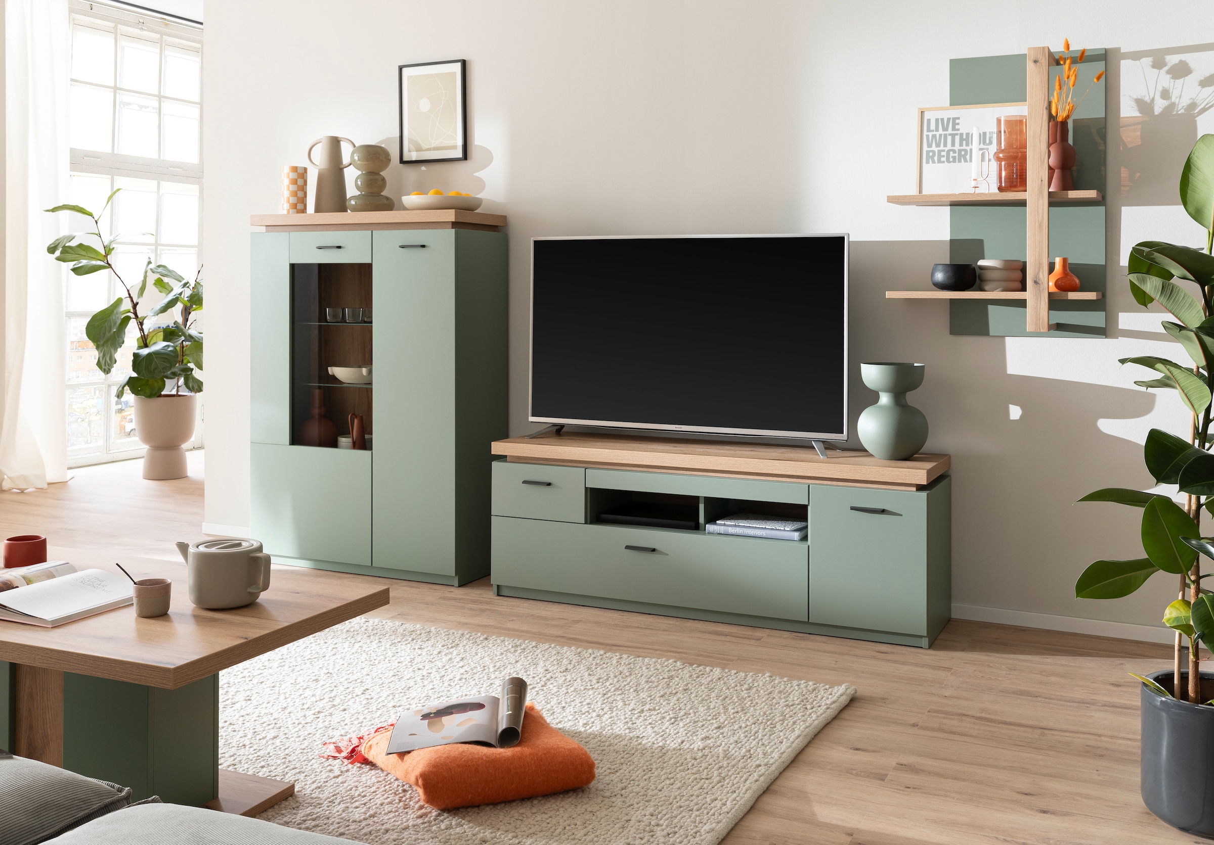 MCA furniture Wohnwand »MONIZ Wohnkomination 2« Komplett-Set, 3 Stk. tlg.