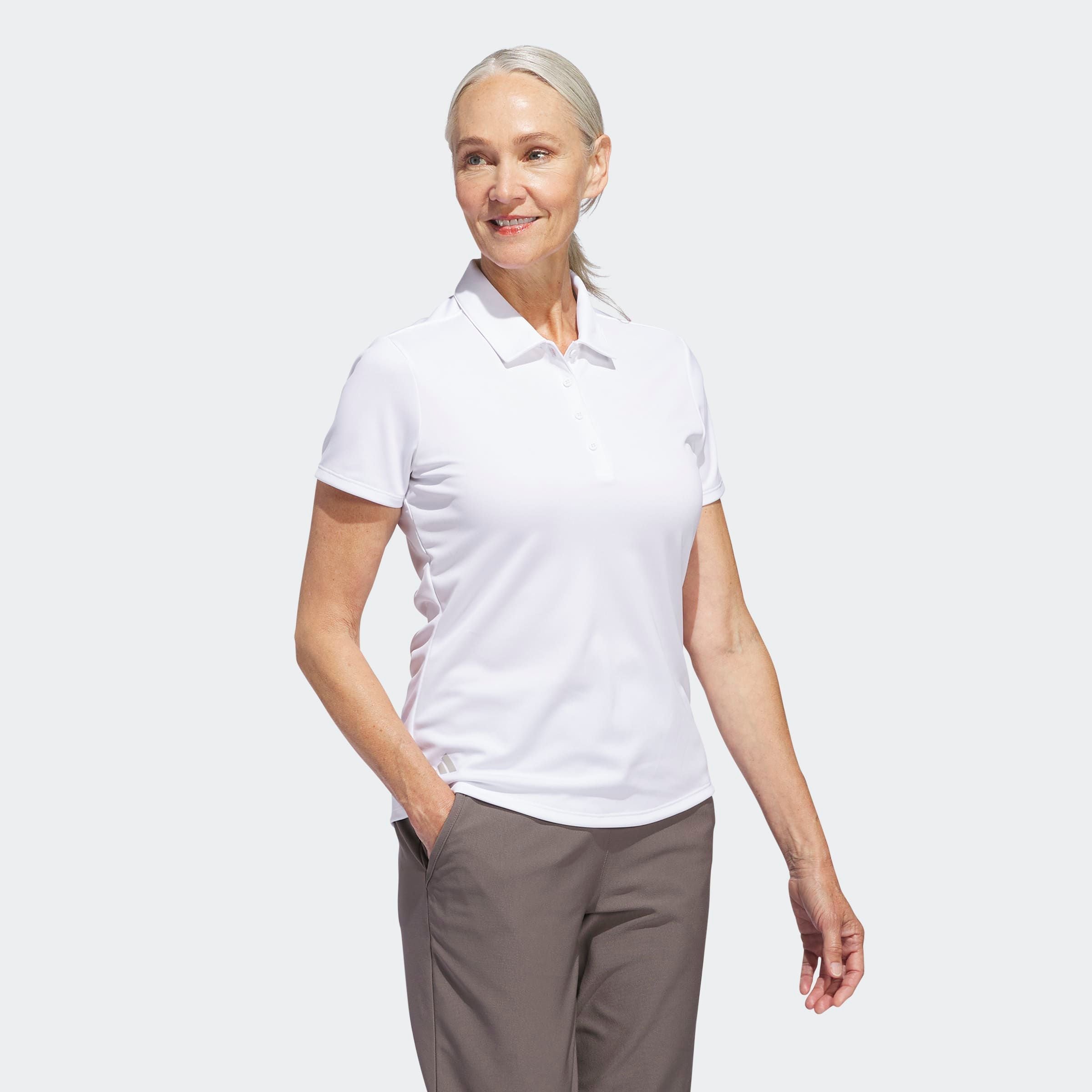 adidas Performance Polo »SOLID PERFORMANCE SLEEVE FÜR DAMEN« mit Druckknopfverschluss, aus Polyester, leichtes Pikeematerial