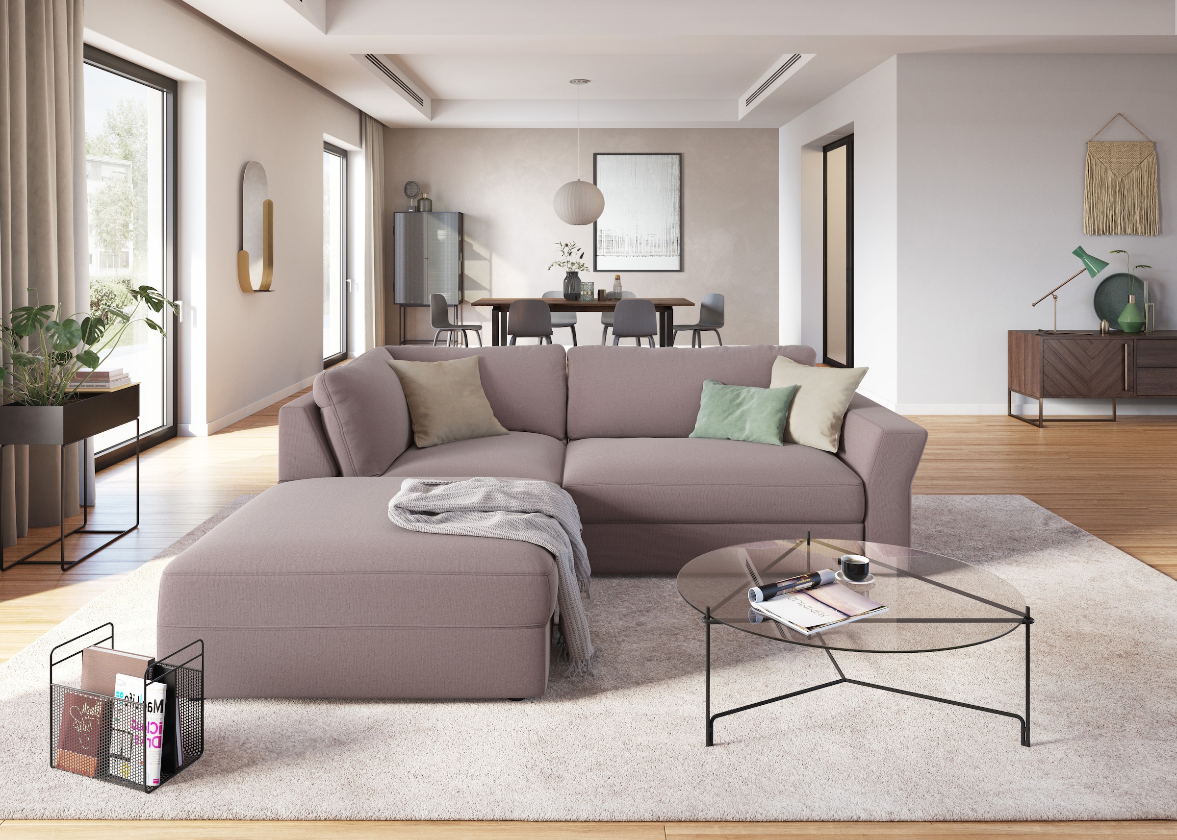 sit&more Ecksofa »Cadabra L-Form« Breite 243 cm, inklusive Sitztiefenverstellung