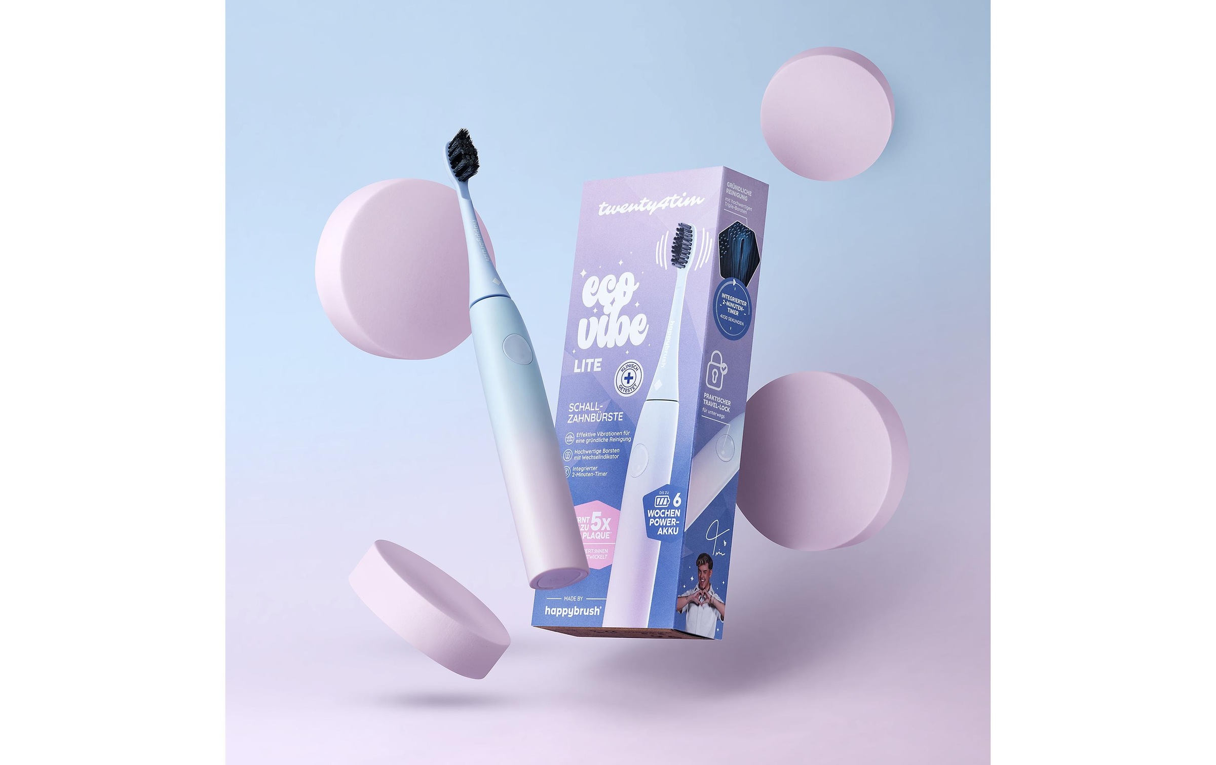 happybrush Schallzahnbürste »Eco Vibe Lite Sunrise«