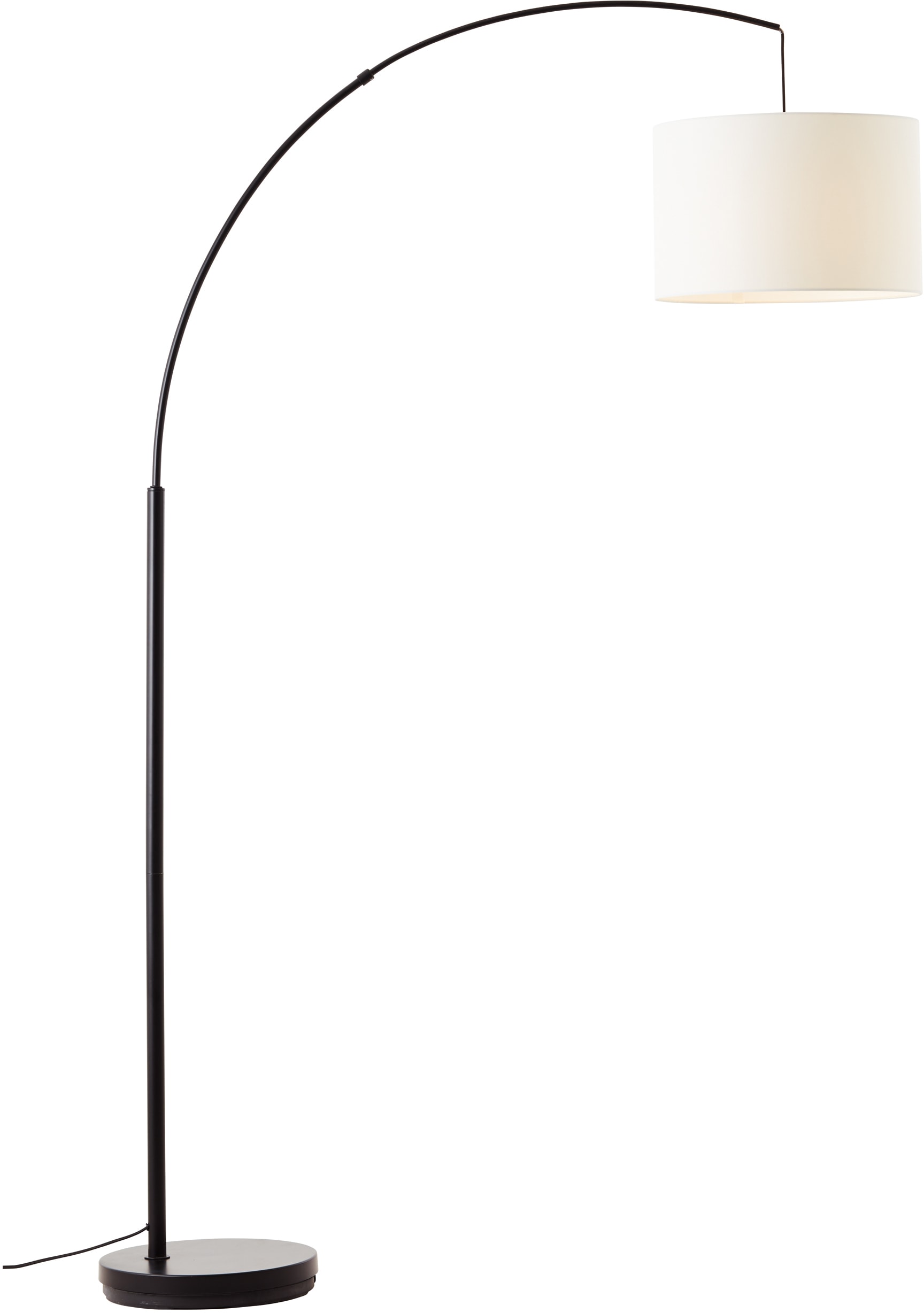 my home Stehlampe »Elijah« E27 1 Stk. Bogenlampe Textilschirm Stoff Ø 36cm
