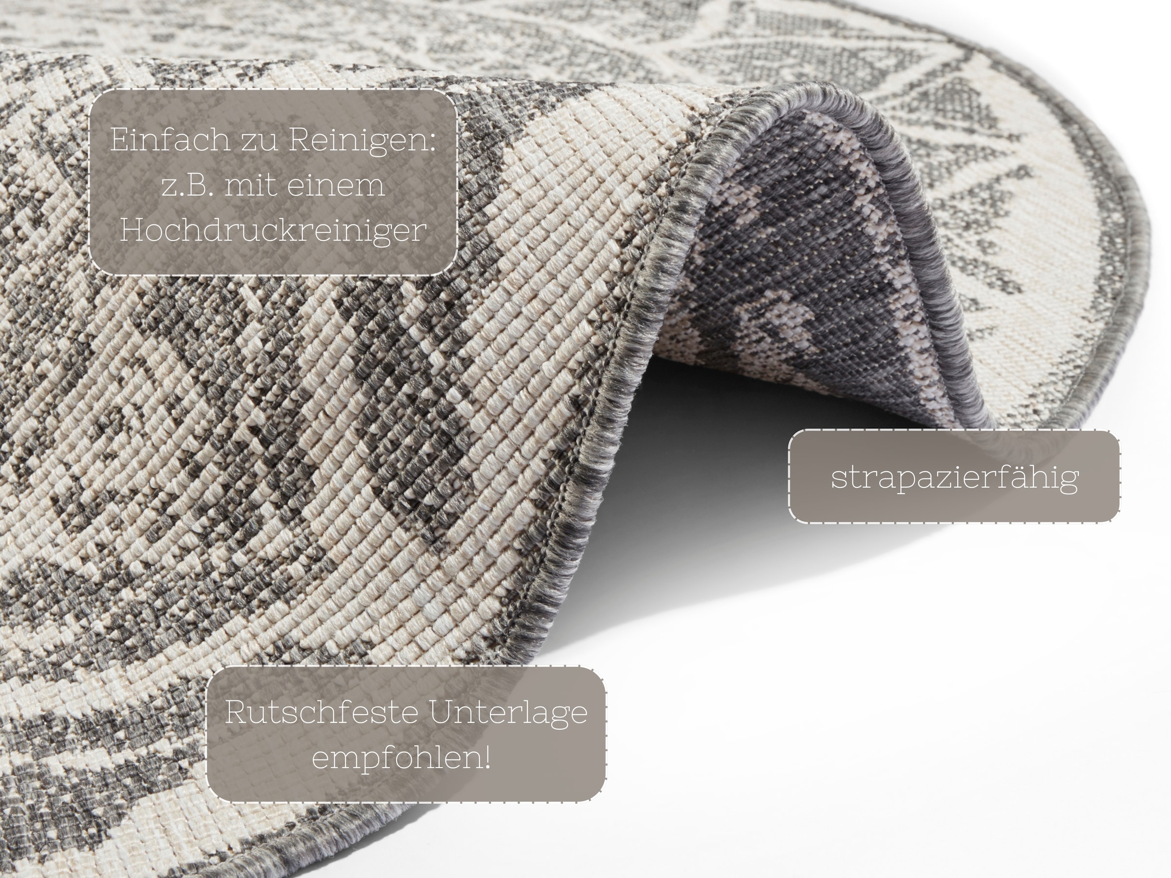 HANSE Home Teppich »Siruma Wendeteppich« rund 5 mm Höhe In- & Outdoor, beidseitig, Orientalisch, Teppich, Garten, Flur