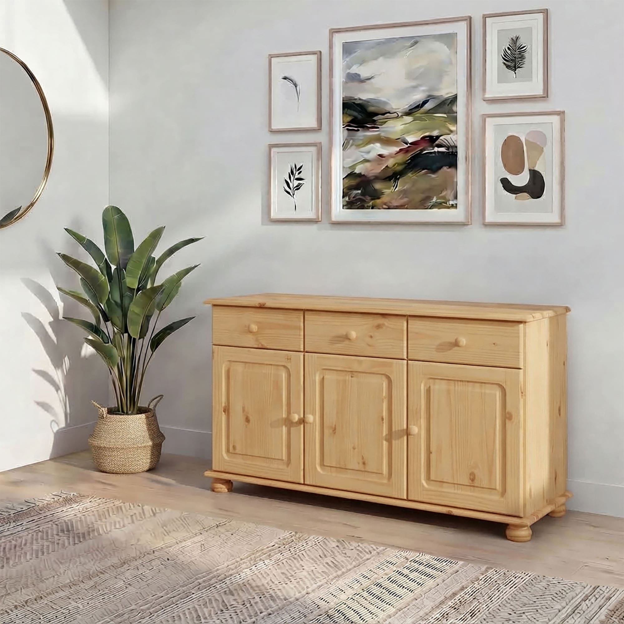 GOODproduct Sideboard »Mette« Kommode mit gefrästen, kugelförmigen Füssen, Breite 120 cm