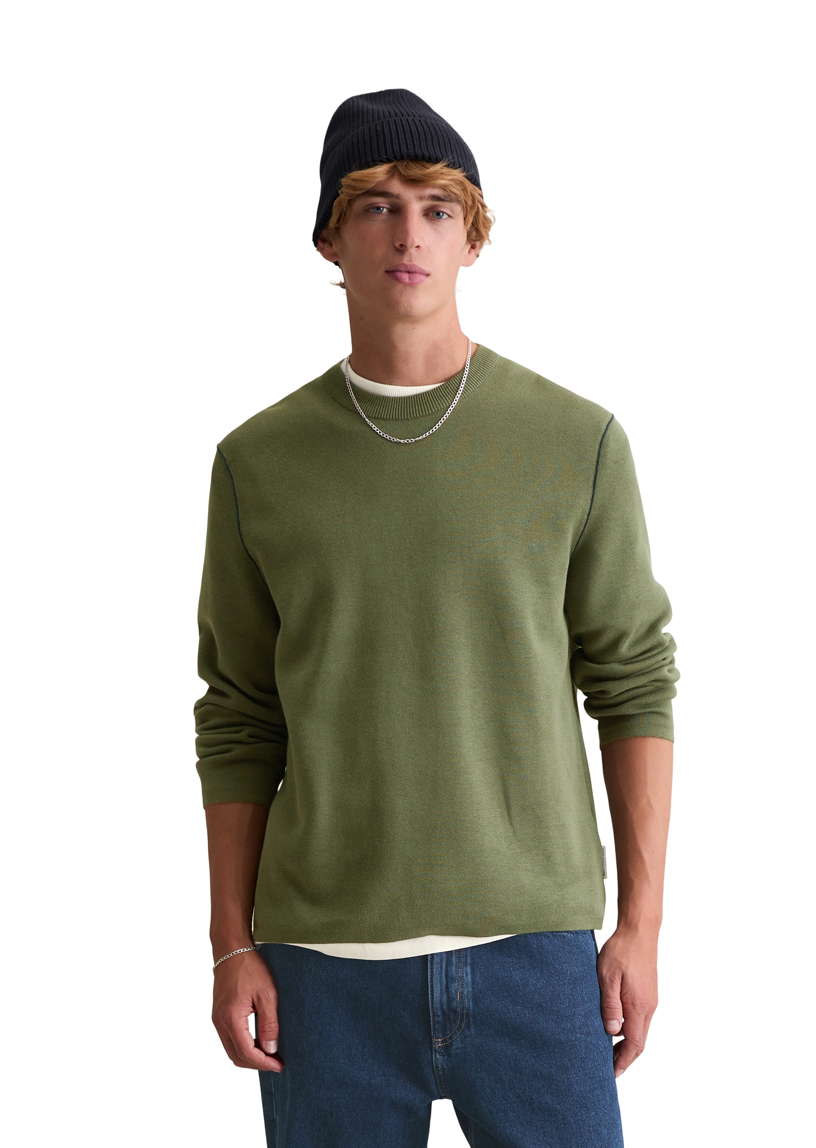 Marc O'Polo DENIM Pull à col rond regular fit, aus Double-Face-Cotton