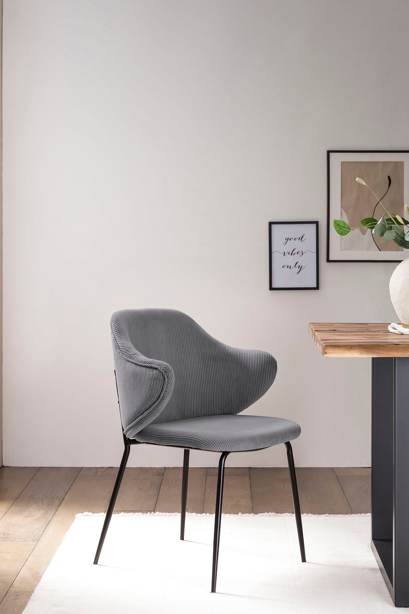 SalesFever Armlehnstuhl »Skive Zweier-Set mit stilvollem Cord-Optik Bezug« (Set) 2 Stk.Bezug in Cord-Optik