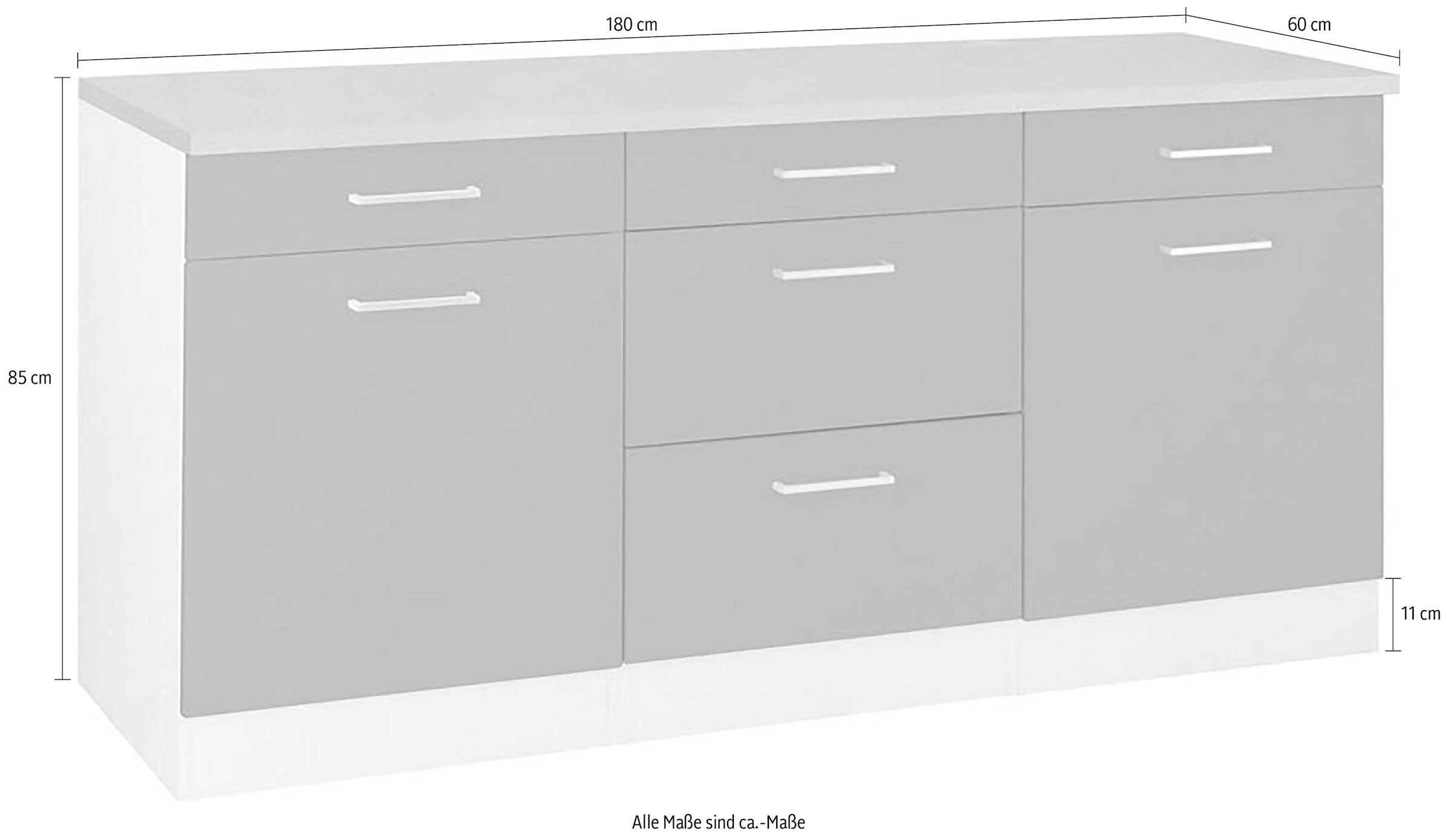 KOCHSTATION Unterschrank »KS-Visby« Breite 180 cm