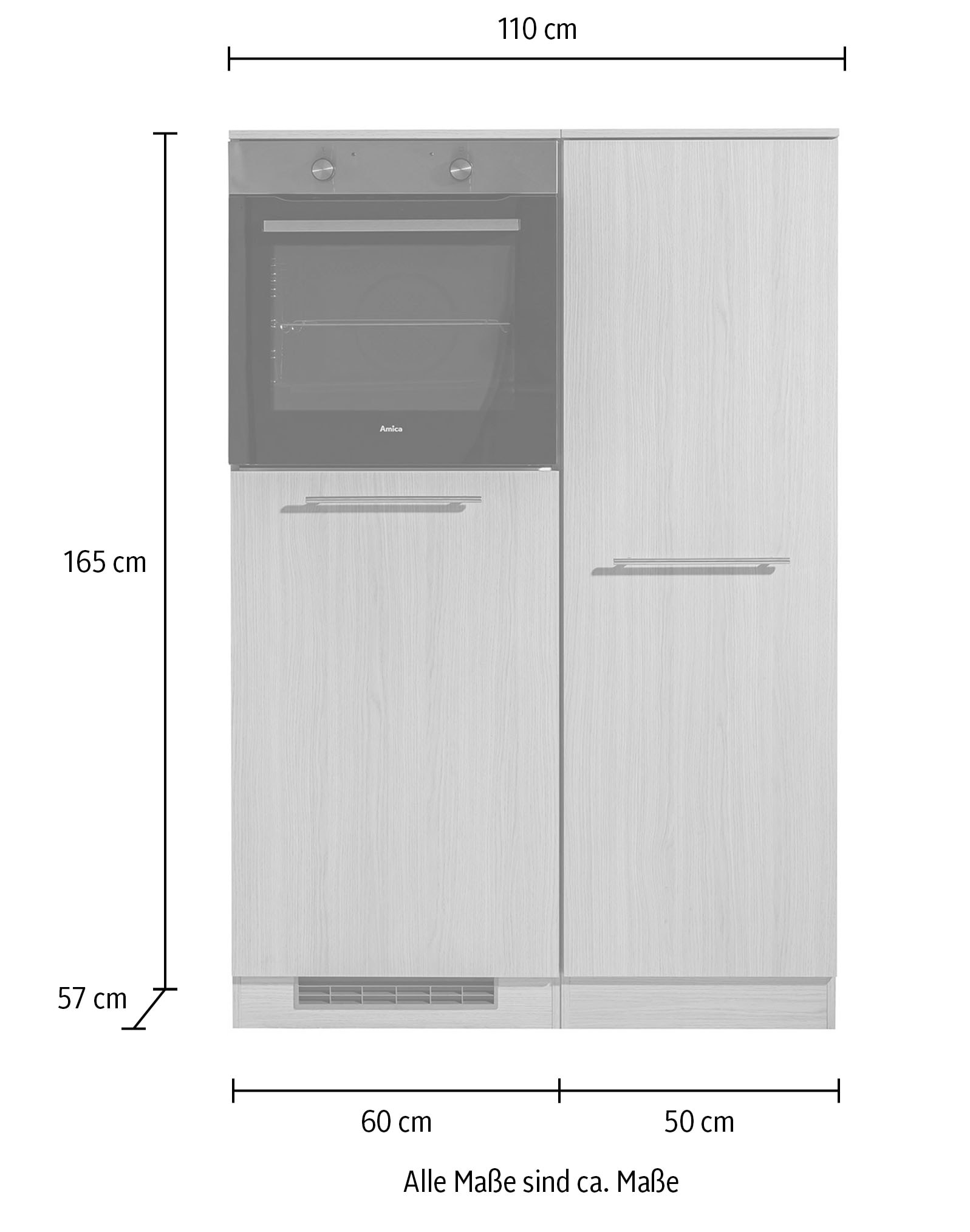 wiho Küchen Cuisine »Filo« wahlweise mit E-Geräten, Breite 110 cm