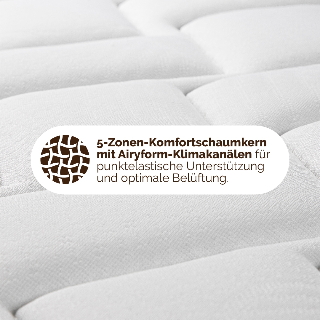 DI QUATTRO Komfortschaummatratze »Komfortschaummatratze Airy Form 23, Matratze in diversen Grössen« 23 cm hoch Raumgewicht: 28 kg/m³ 1 Stk. tlg. Die Matratze, die atmet! - besonders atmungsaktiver Kern