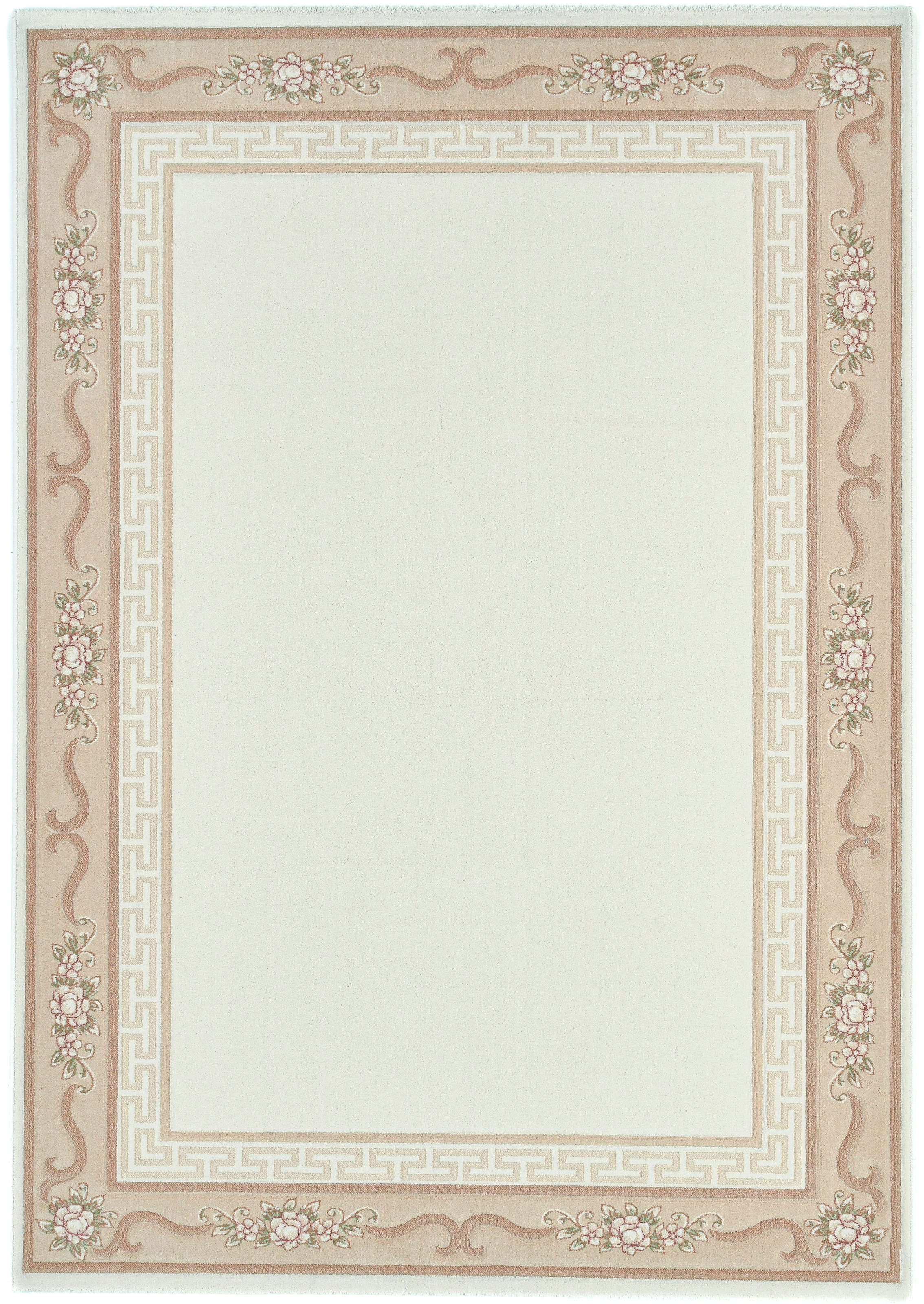 THEKO Tapis en laine »Pelinia 7745« Rectangulaire 12 mm Höhe Kurzflor, Uni Farben, mit Bordüre, reine Wolle