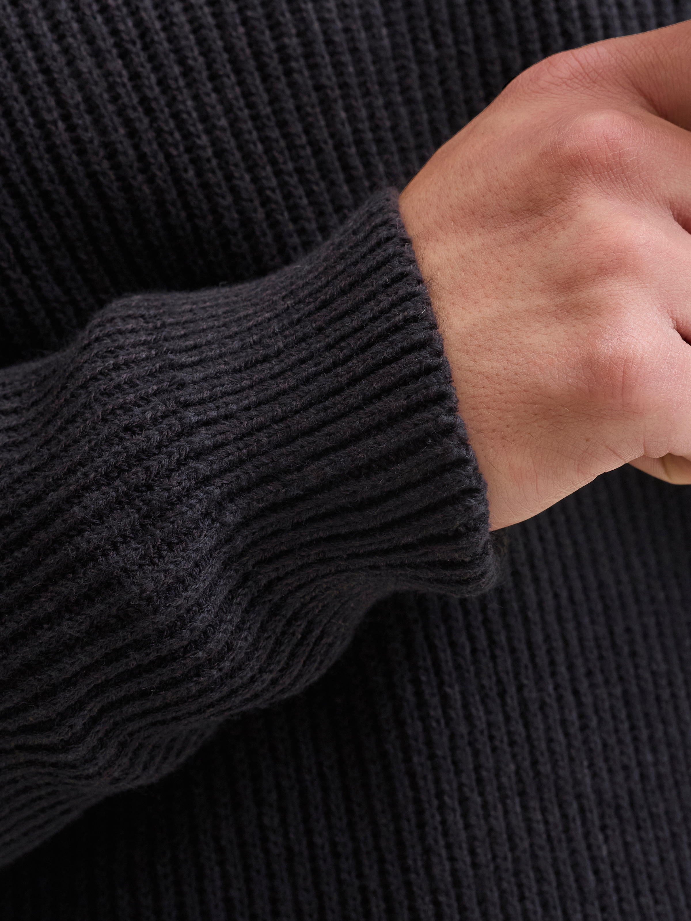 Jack & Jones PlusSize Troyer »JJPANNEL KNIT HALF ZIP AW26 PLS« mélange de matériaux, coupe normale