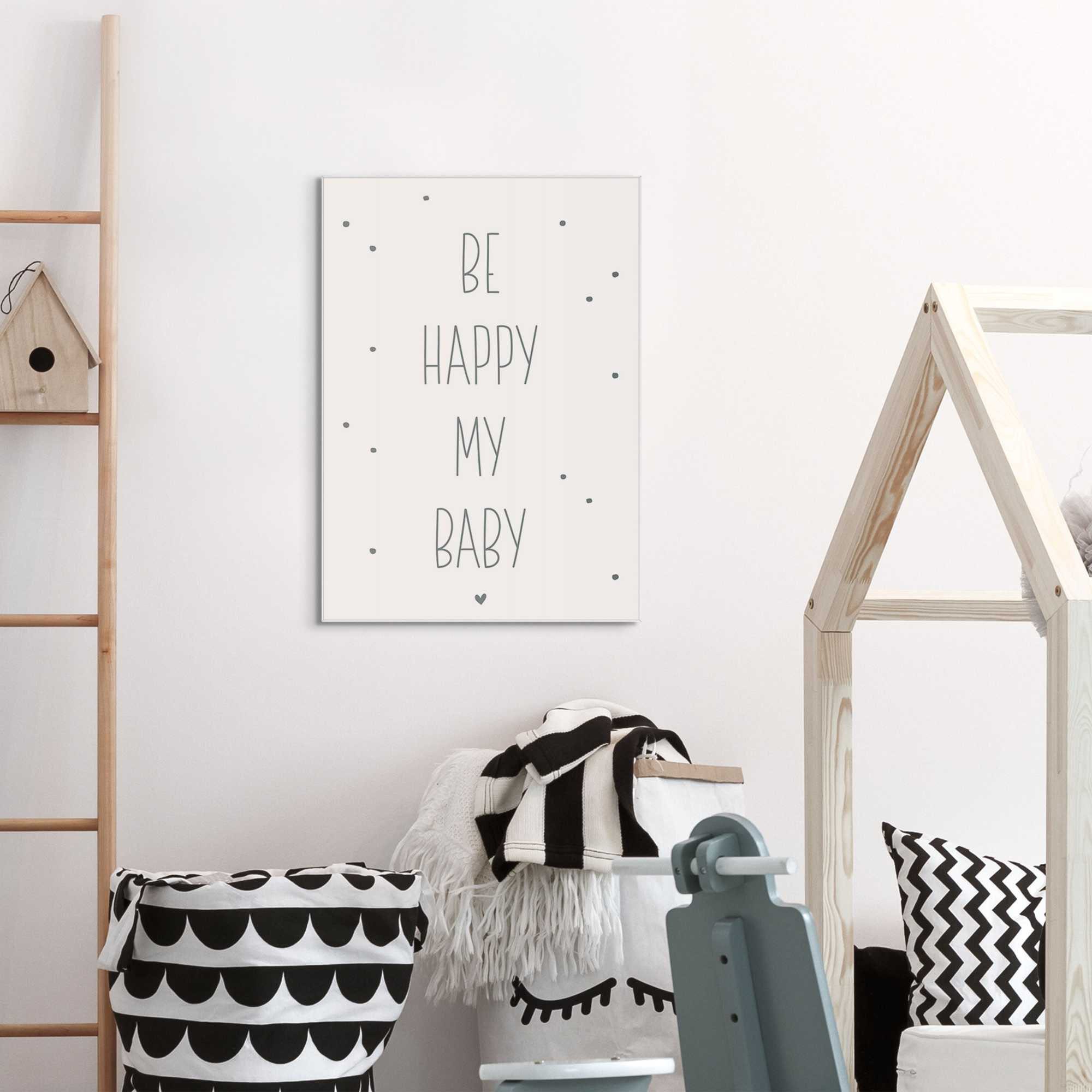 Reinders! Wandbild »Slim Frame White 50x70 Be Happy My Baby«