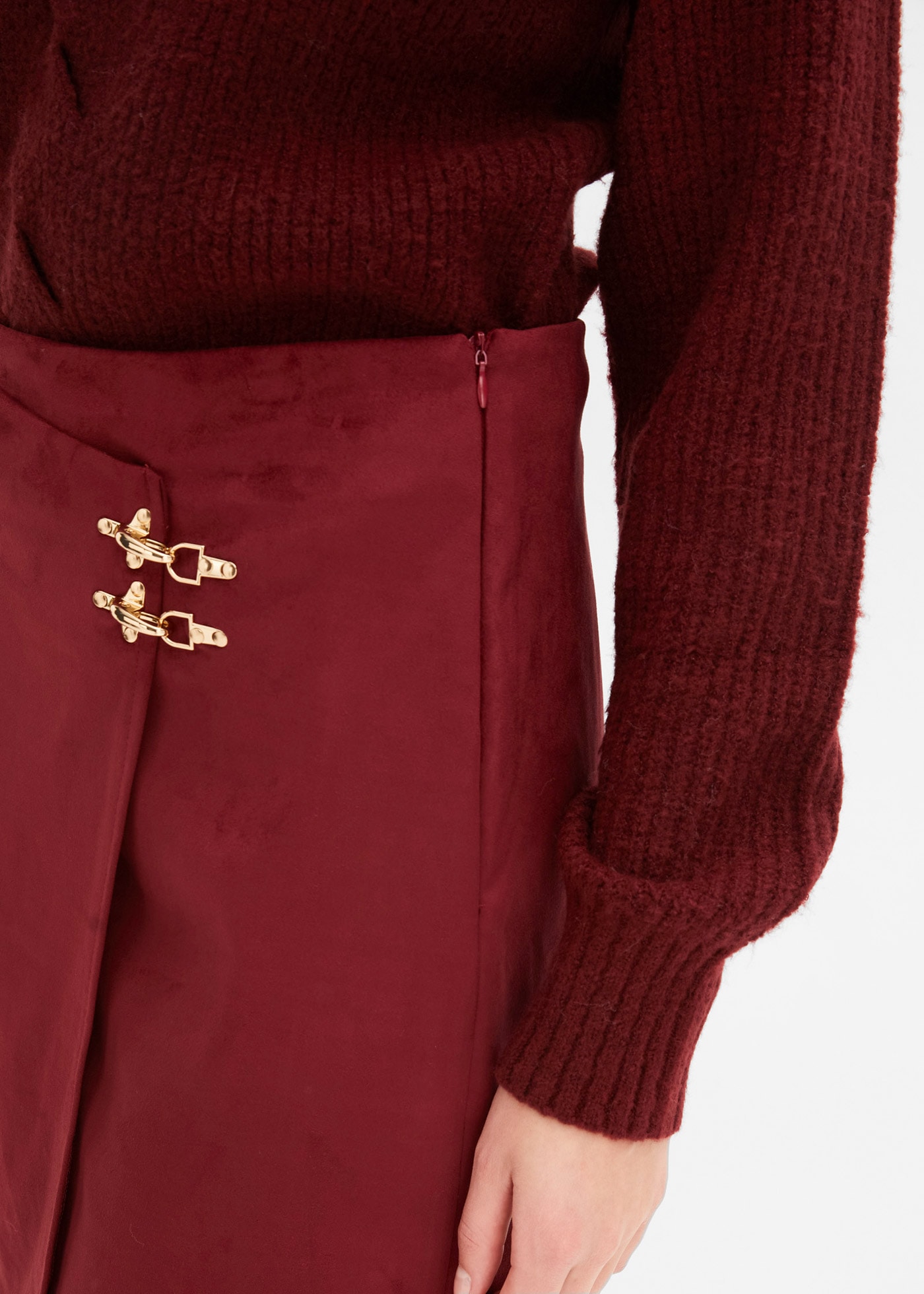 bonprix Jupe en similicuir »Lederimitat-Rock in Wickeloptik« Lederimitat-Rock in Wickeloptik