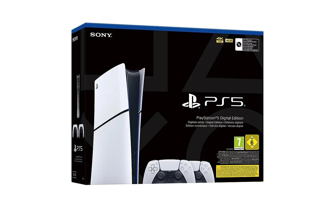 Sony Console de jeu »PlayStation 5 Slim Digital 825 GB Bundle D/F/I 2 Controller« 825 Go