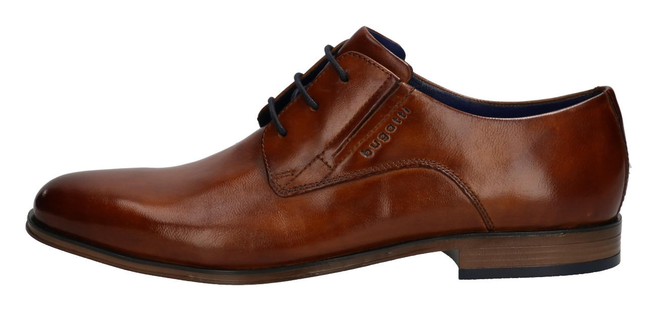 bugatti Chaussure à lacets  Anzugschuh, Business Schuh mit Logoschriftzug mit feinem Blockabsatz