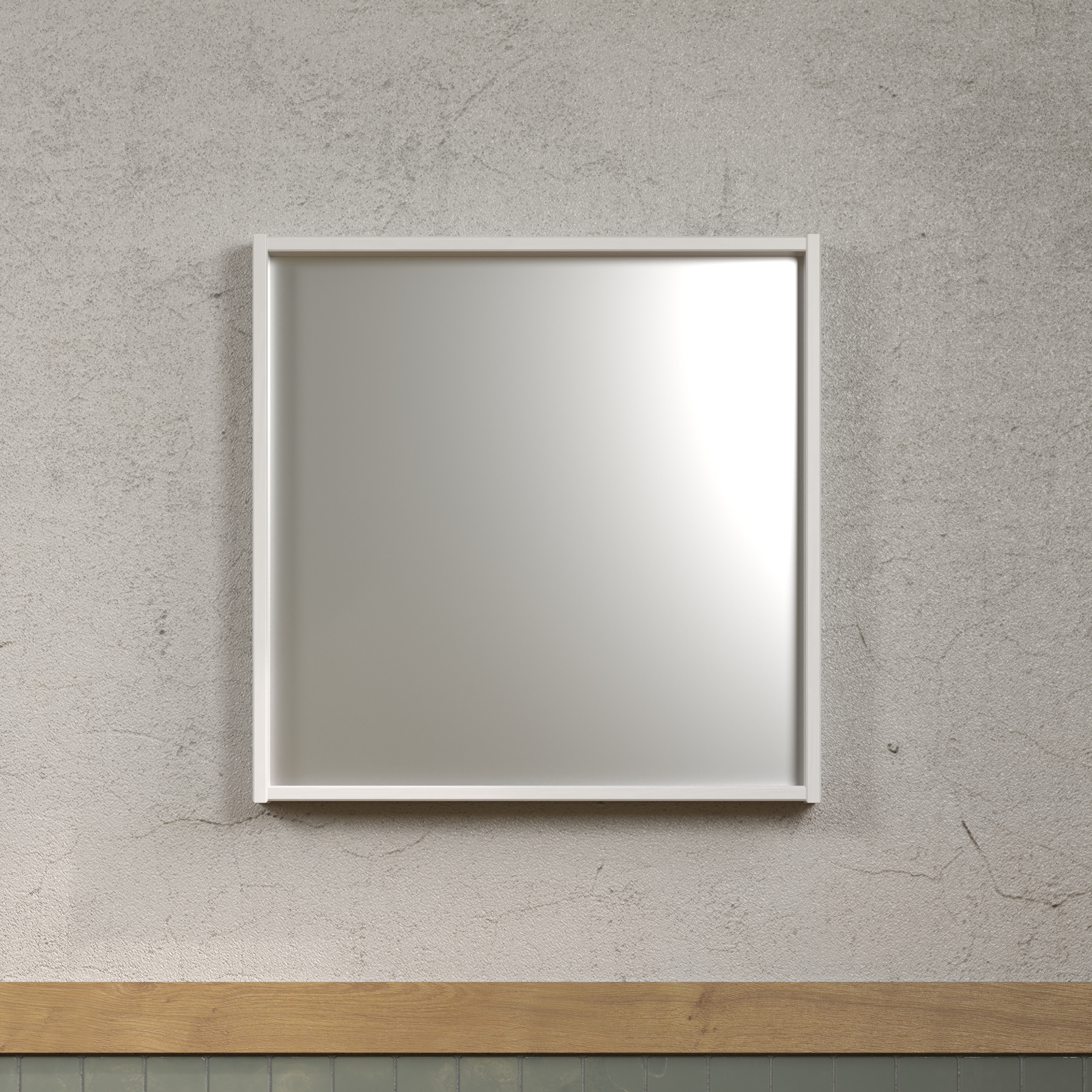 welltime Badspiegel »Kall« Spiegel mit Rahmen aus lackiertem Massivholz - Mit Floatglas