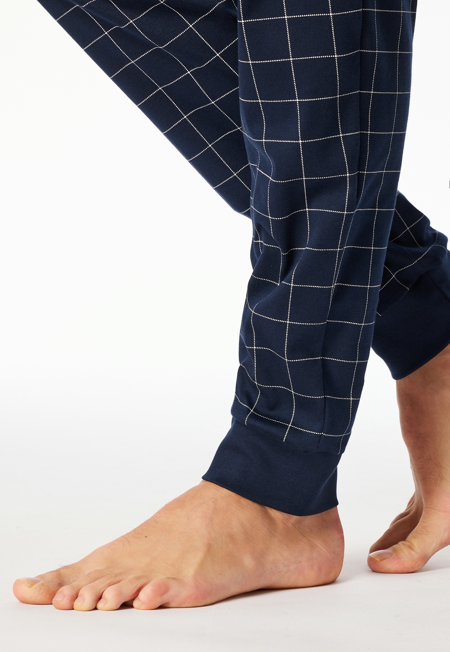 Schiesser Pyjama »Fine Interlock« 2 pièces Rundhalsausschnitt mit Kopfleiste, langärmelig, Komfortbund