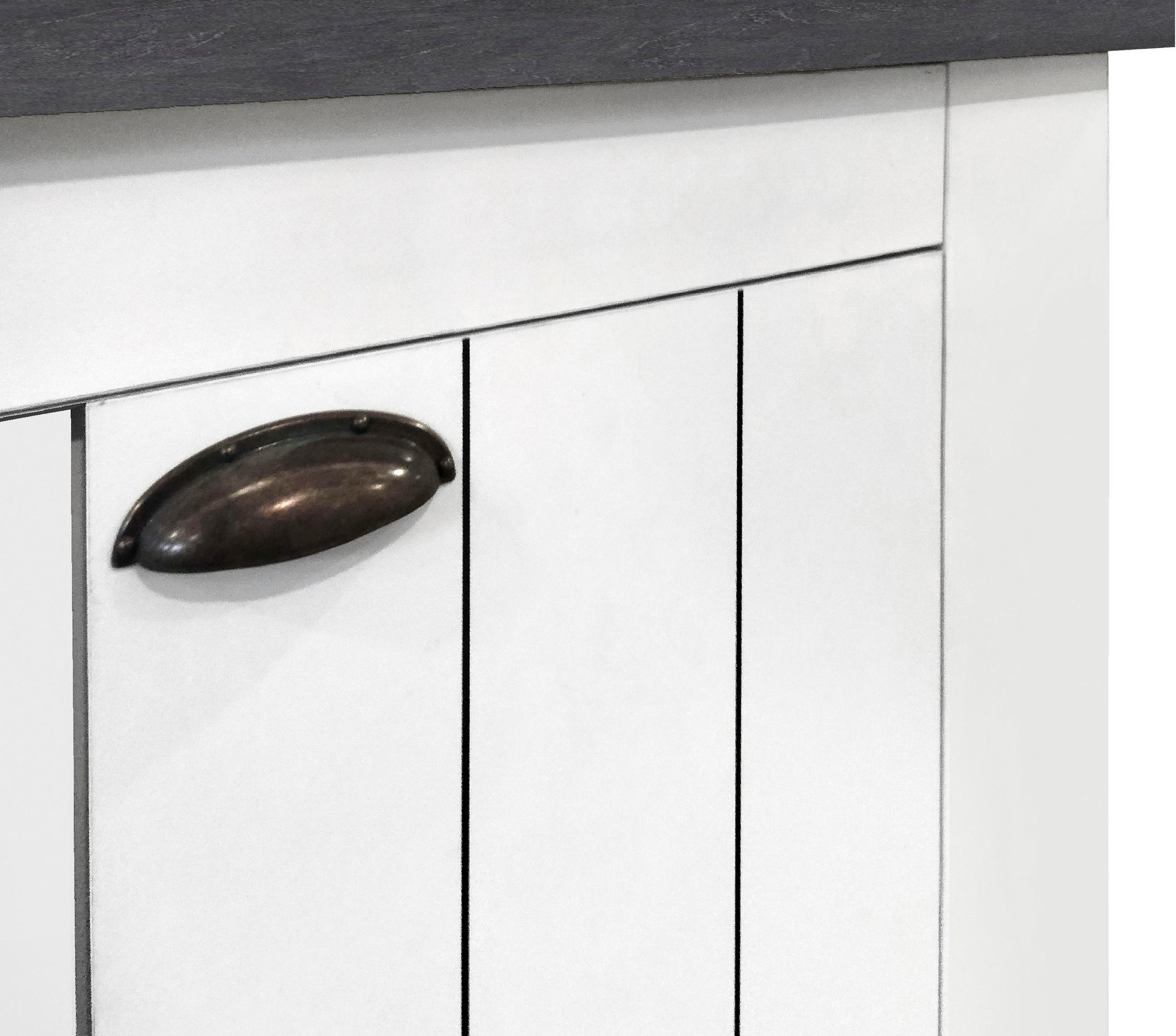 Home affaire Schuhschrank »FIGO, Made in Italy – Schuhkommode,Schuhregal für ca. 60 Paar Schuhe« 1 Stk. tlg. 6-Türig, Siebdruck-dekorative Fräsungen, 20 Fächer, Höhe: 60 cm