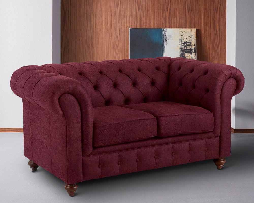 Home affaire Canapé Chesterfield »Chesterfield 2-Sitzer  B/T/H: 150/89/74 cm« mit hochwertiger Knopfheftung , auch in Leder