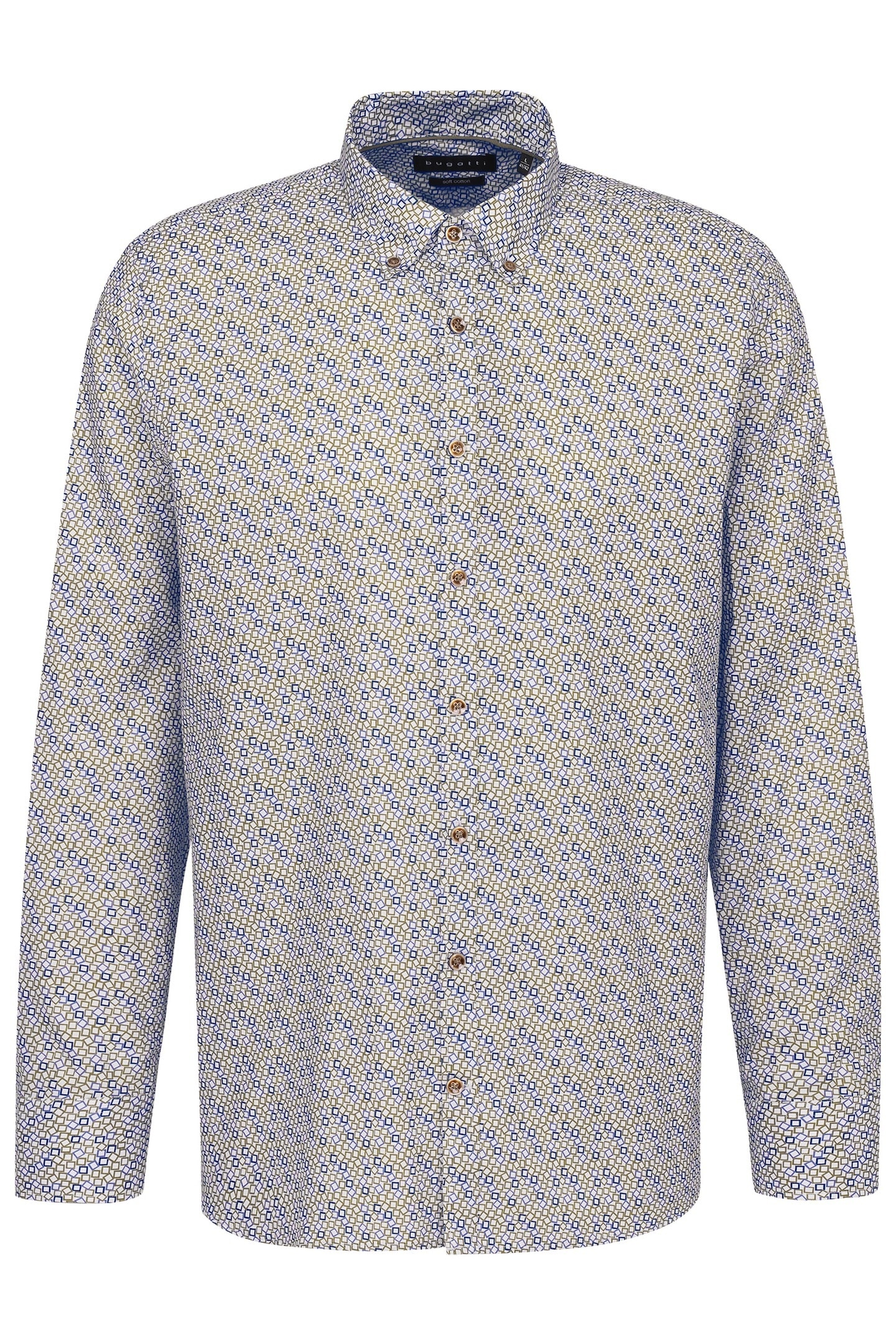 bugatti Chemise à manches longues mit Button-Down-Kragen