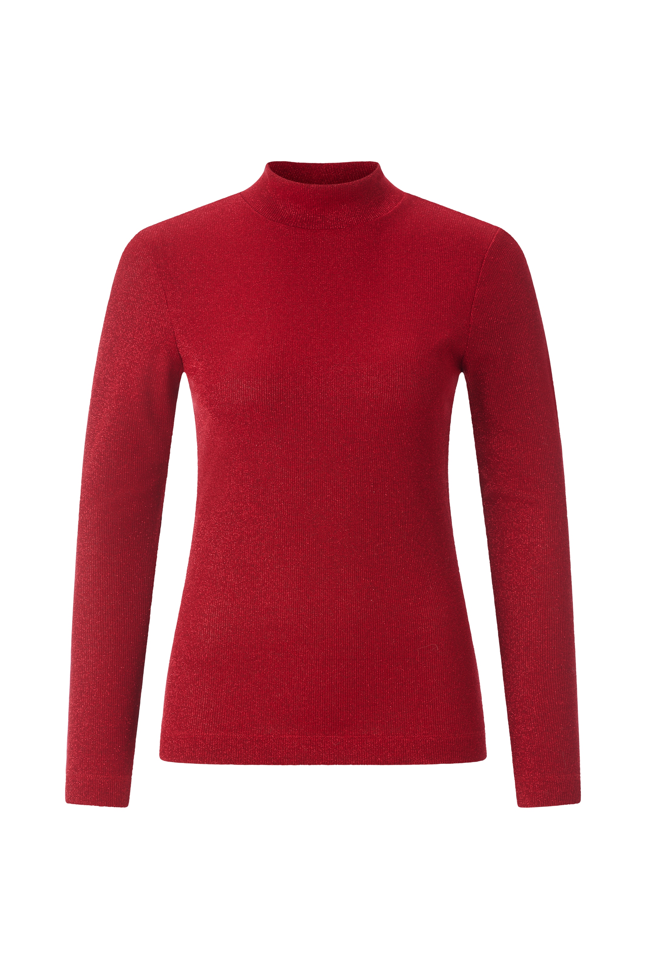 RICHROYAL T-shirt à manches longues mit feinen Glitzerfäden, Stehkragen, figurbetonter Schnitt