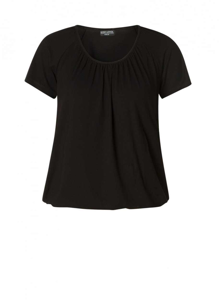 Base Level Curvy Ballonshirt »Yoni« mit gerafftem Rundhalsausschnitt