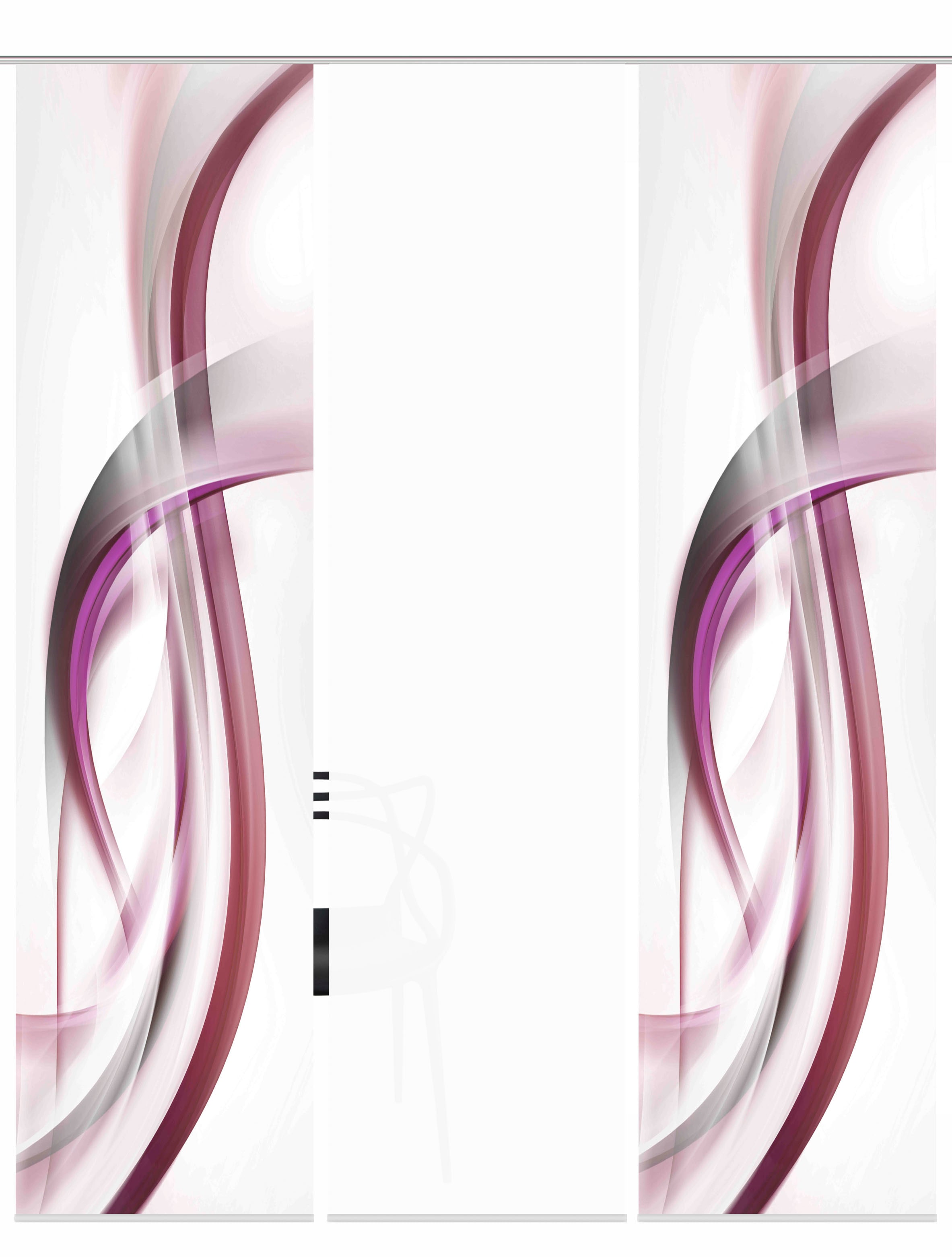 HOME WOHNIDEEN Schiebegardine »FALA« Paneelwagen 3 Stk. tlg. Schiebevorhang Digi 3er Set FALA BEERE