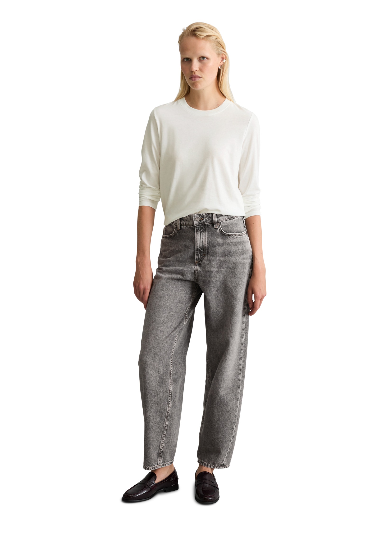 Marc O'Polo DENIM Jeans à 5 poches modèle Stine barrel cropped en coton pur