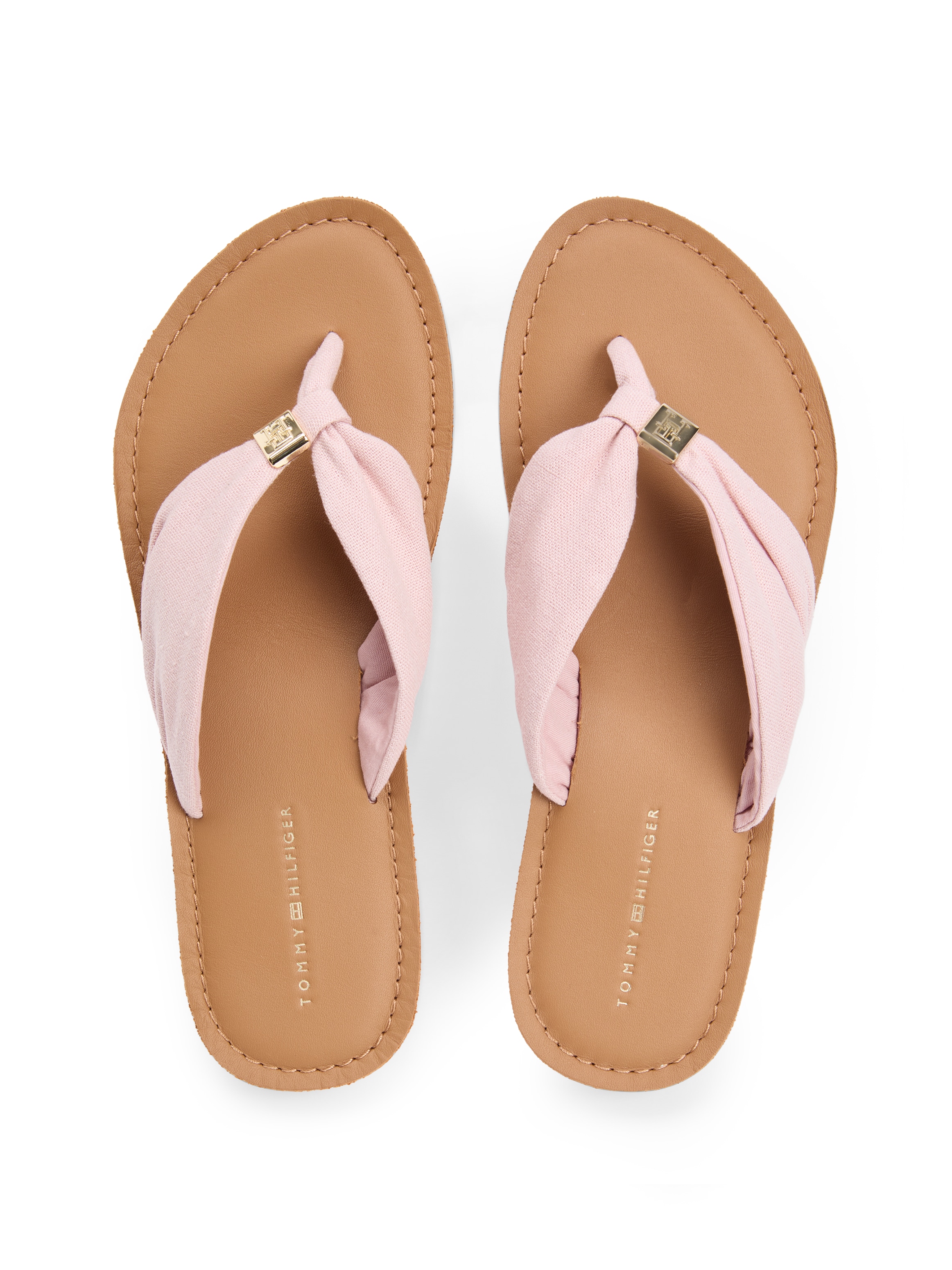 Tommy Hilfiger Séparateur d'orteils »TH LTR FOOTBED SUMMER SANDAL«  Chaussure d'été, chaussure de plage, Dianette, plate avec emblème logo