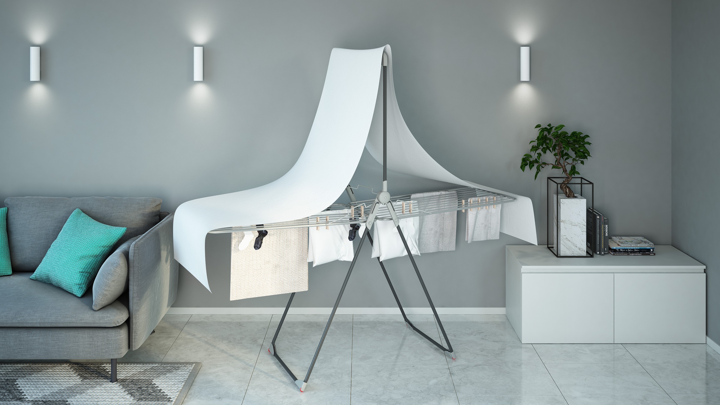 Bischof Flügelwäschetrockner »Titan« XXL Trockner auch für grosse Teile, 20 m Trockenlänge