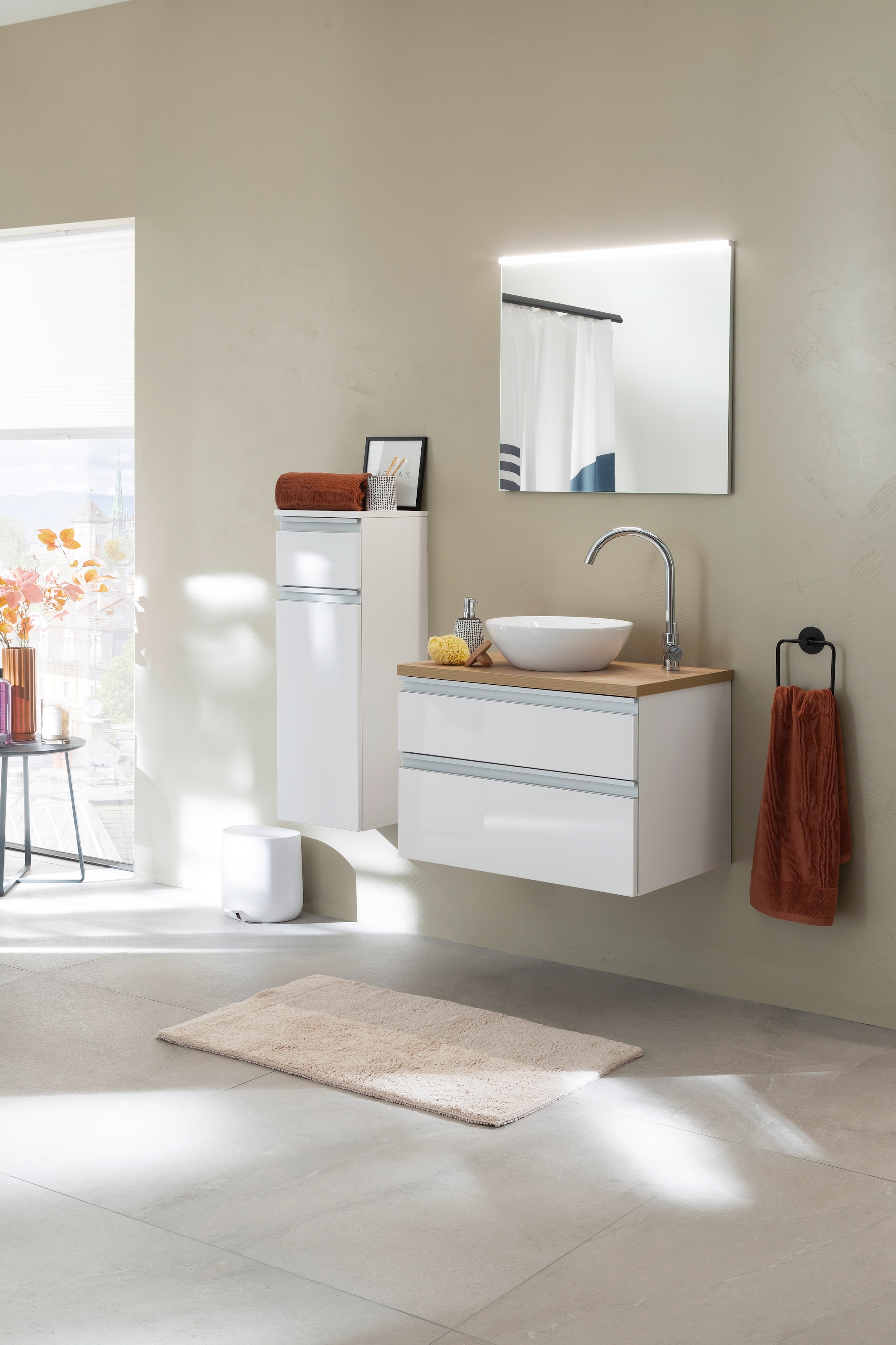 SCHÖNER WOHNEN-Kollektion Tapis de bain »Bahamas  Uni« Höhe 30 mm compatible chauffage au sol utilisable des deux côtés
