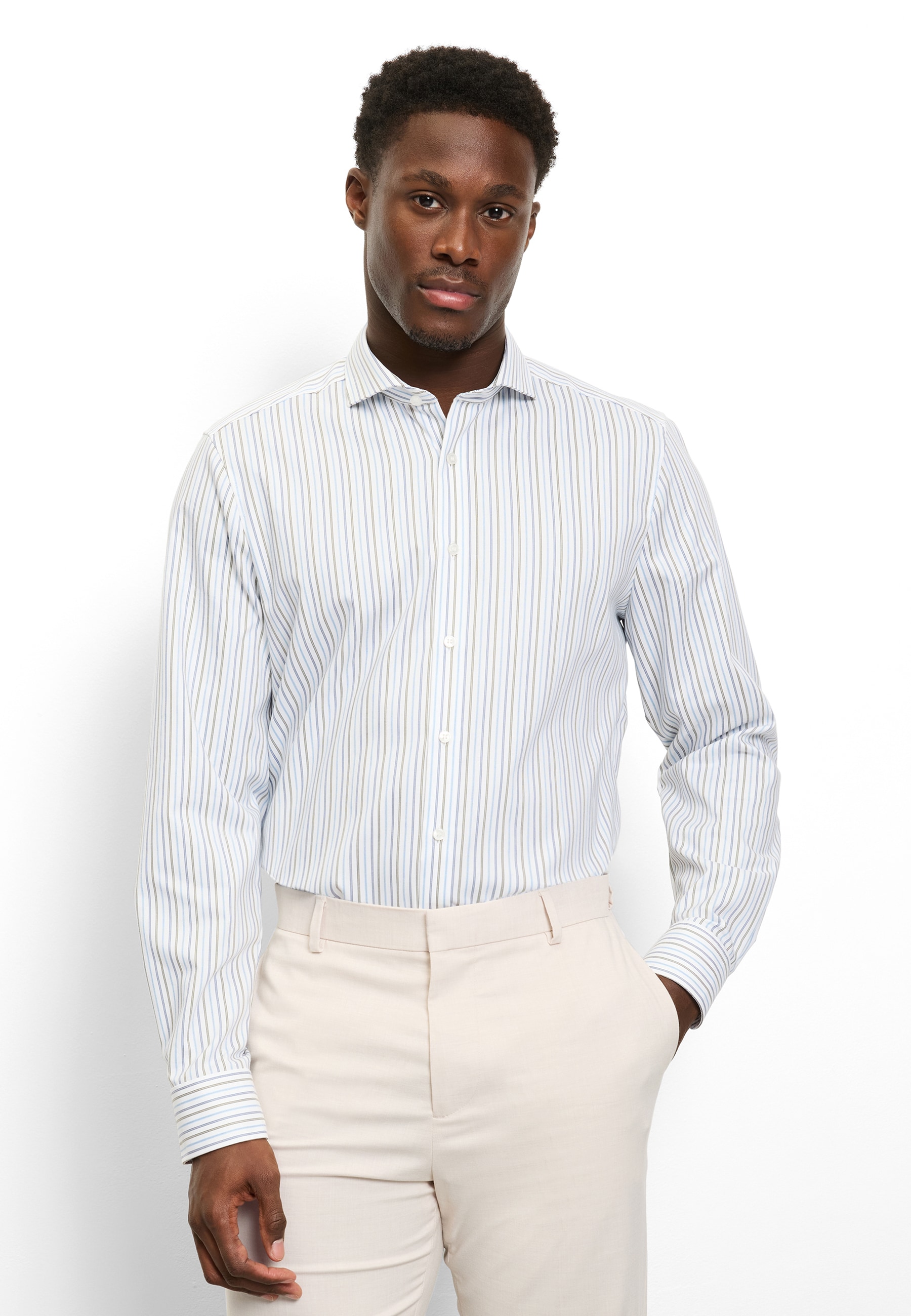 OLYMP Chemise à manches longues »Level Five« Businesshemd, body fit, Haifischkragen, gestreift