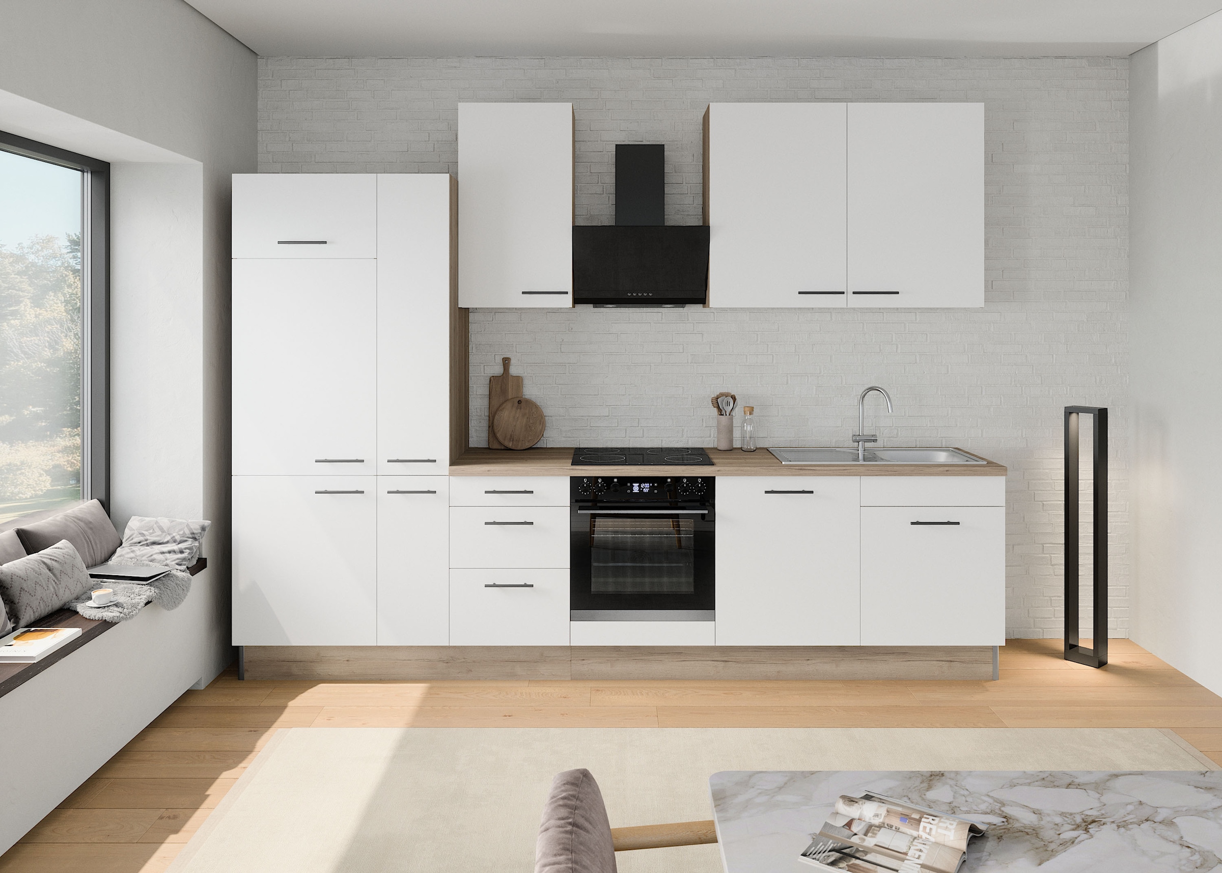 OPTIFIT Apothekerschrank Breite 30 cm, mit 2 Auszügen, höhenverstellbare Füsse
