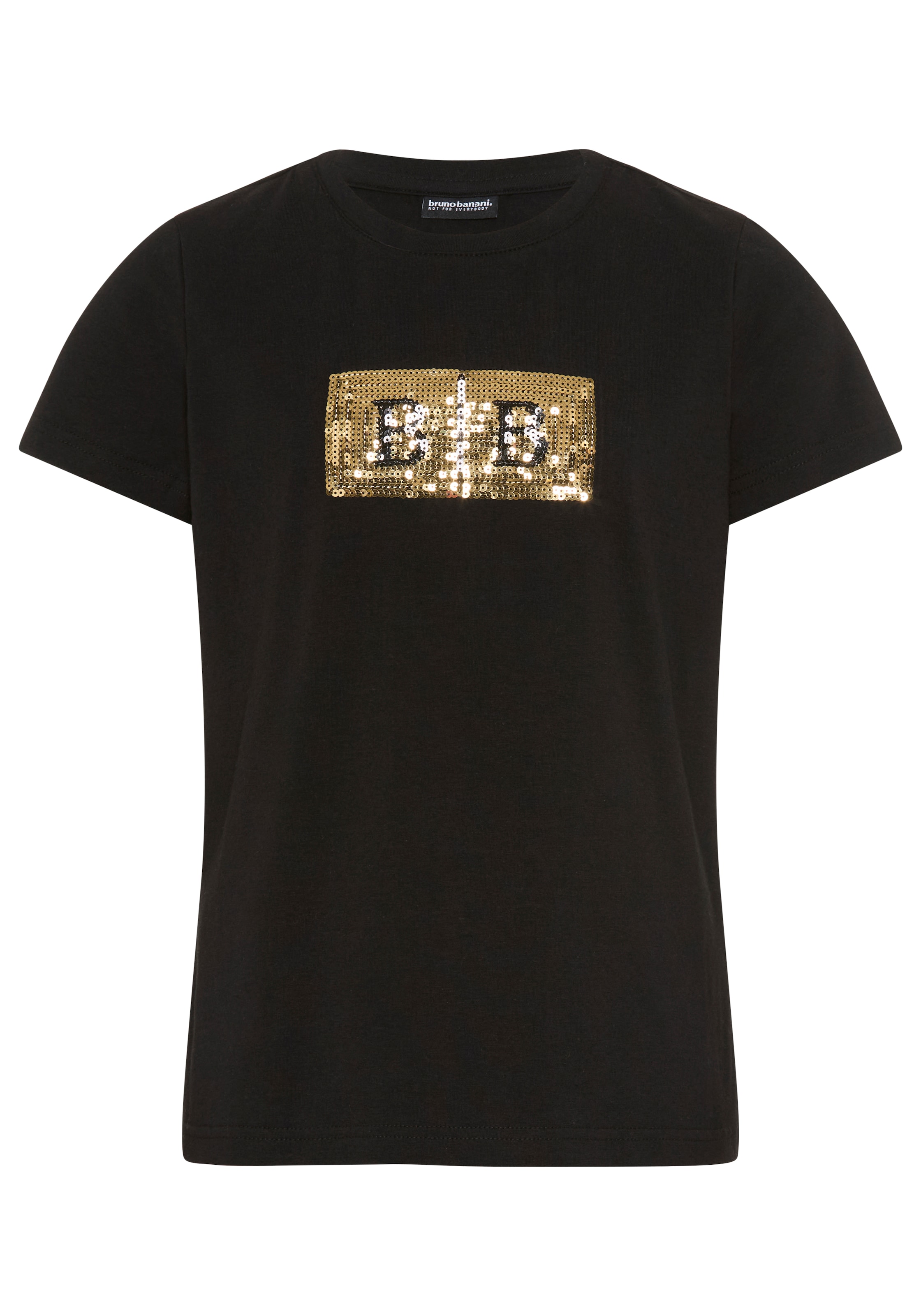 Bruno Banani T-Shirt »Banani Paillettenshirt für modische Girls« modische Basic-Passform, Kurzarm, mit Pailletten und Print