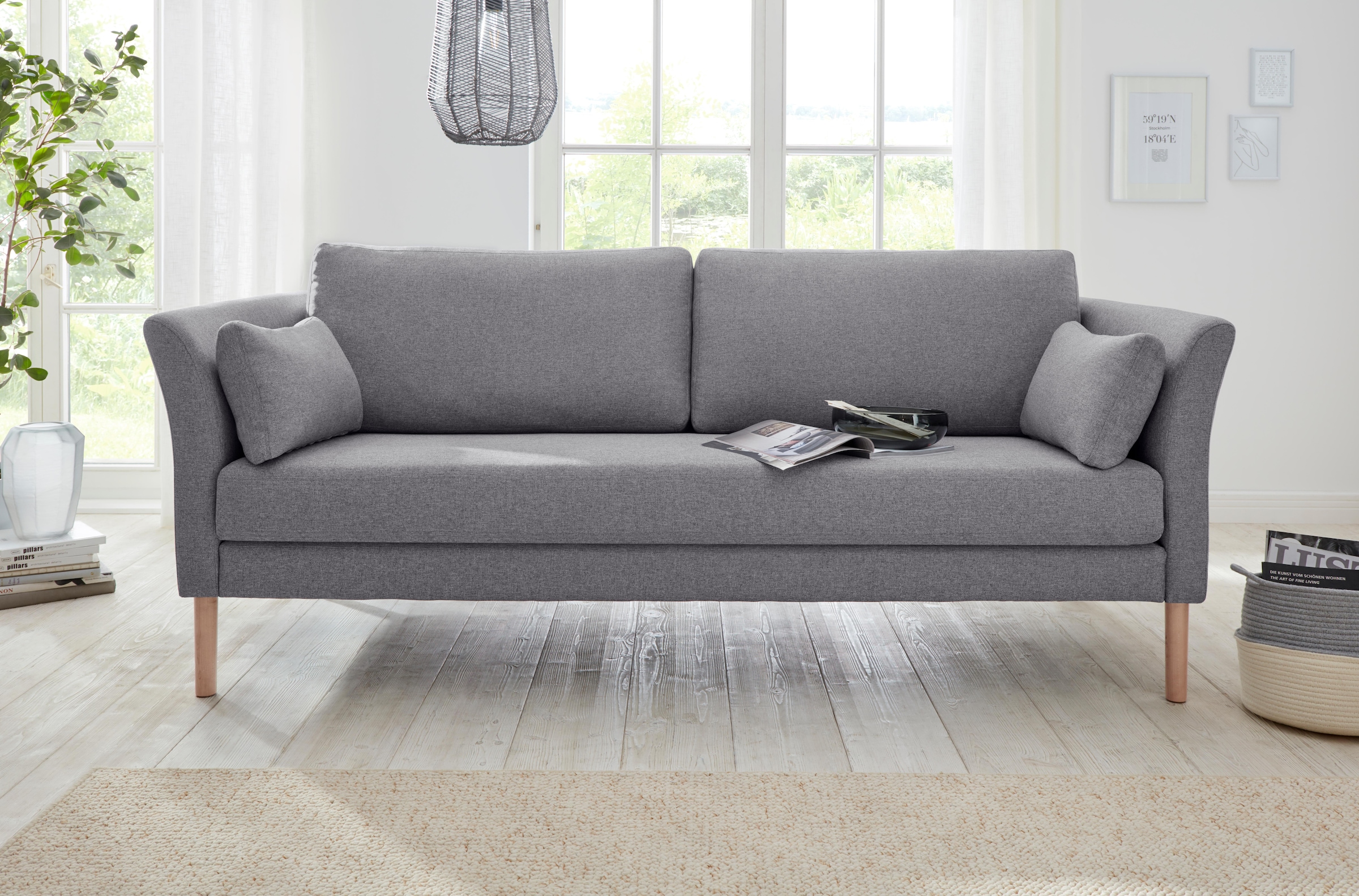 andas 3-places »Grenzda« pieds en bois massif, largeur 214 cm